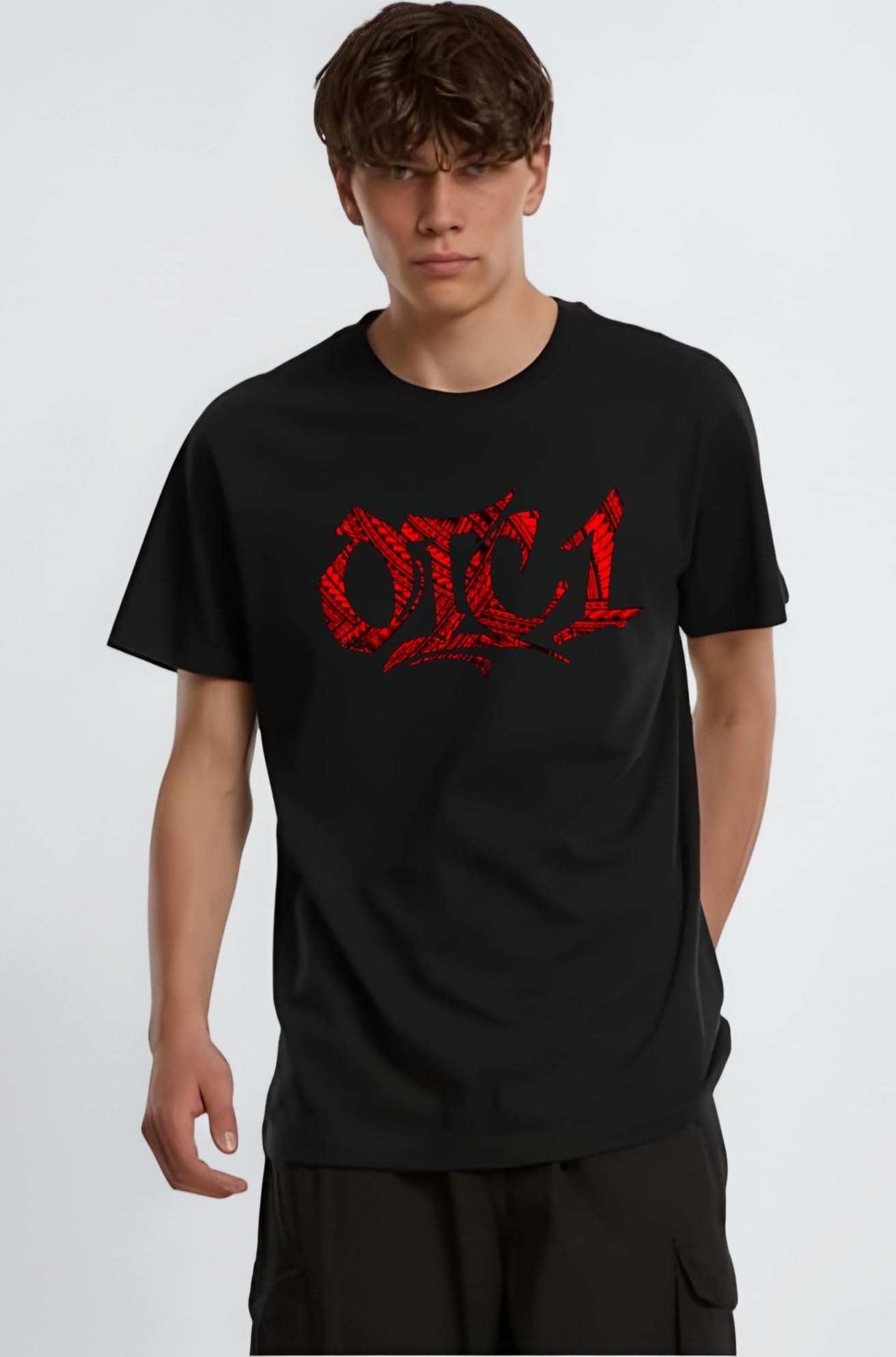 Mens OTC1 Red Graphic Printed T Shirt