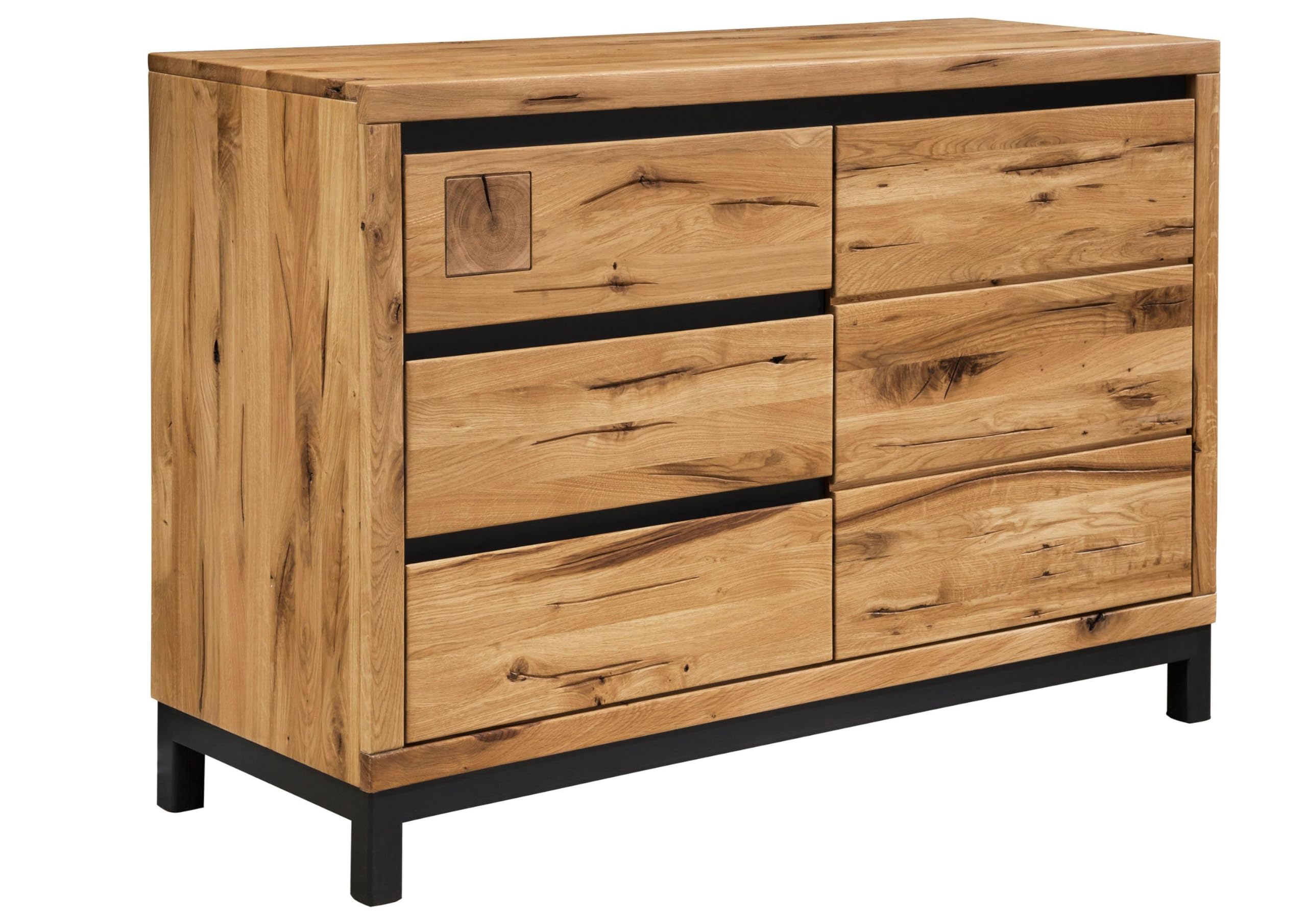 MASSIVMOEBEL24.DE | VILLANDERS Sideboard 120x45x85 Wildeiche geölt - Versch Farben, Farbe:Natur geölt, Größe:120x45x85 cm (BxTxH)