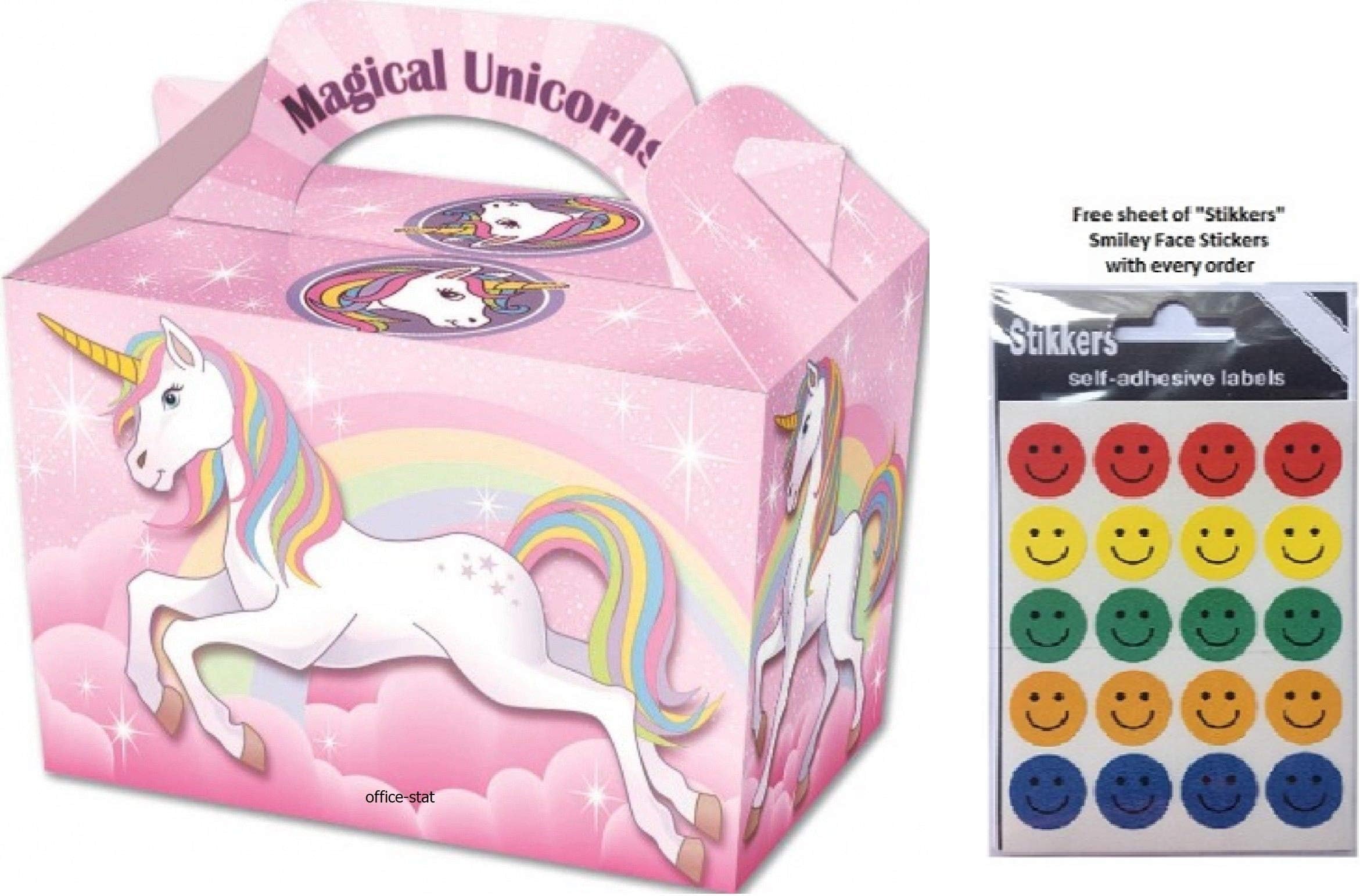 Stikkers Unicorn Party Food Box Cardboard Loot Food Treat Birthday Meal Box (20 Boxes)