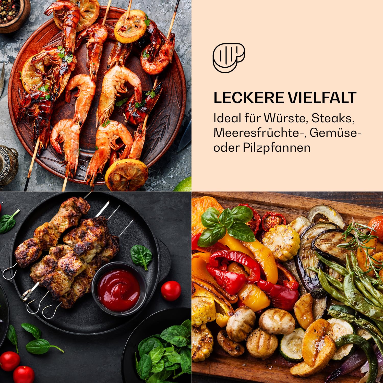 Klarstein Barbecue Electrique de Table, Plancha Electrique Exterieur, Grill Electrique Antiadhésive Amovible, Affichage LED et 2 Spatules, Acier Inoxydable pour Camping et Restaurant, 200W (Argent)