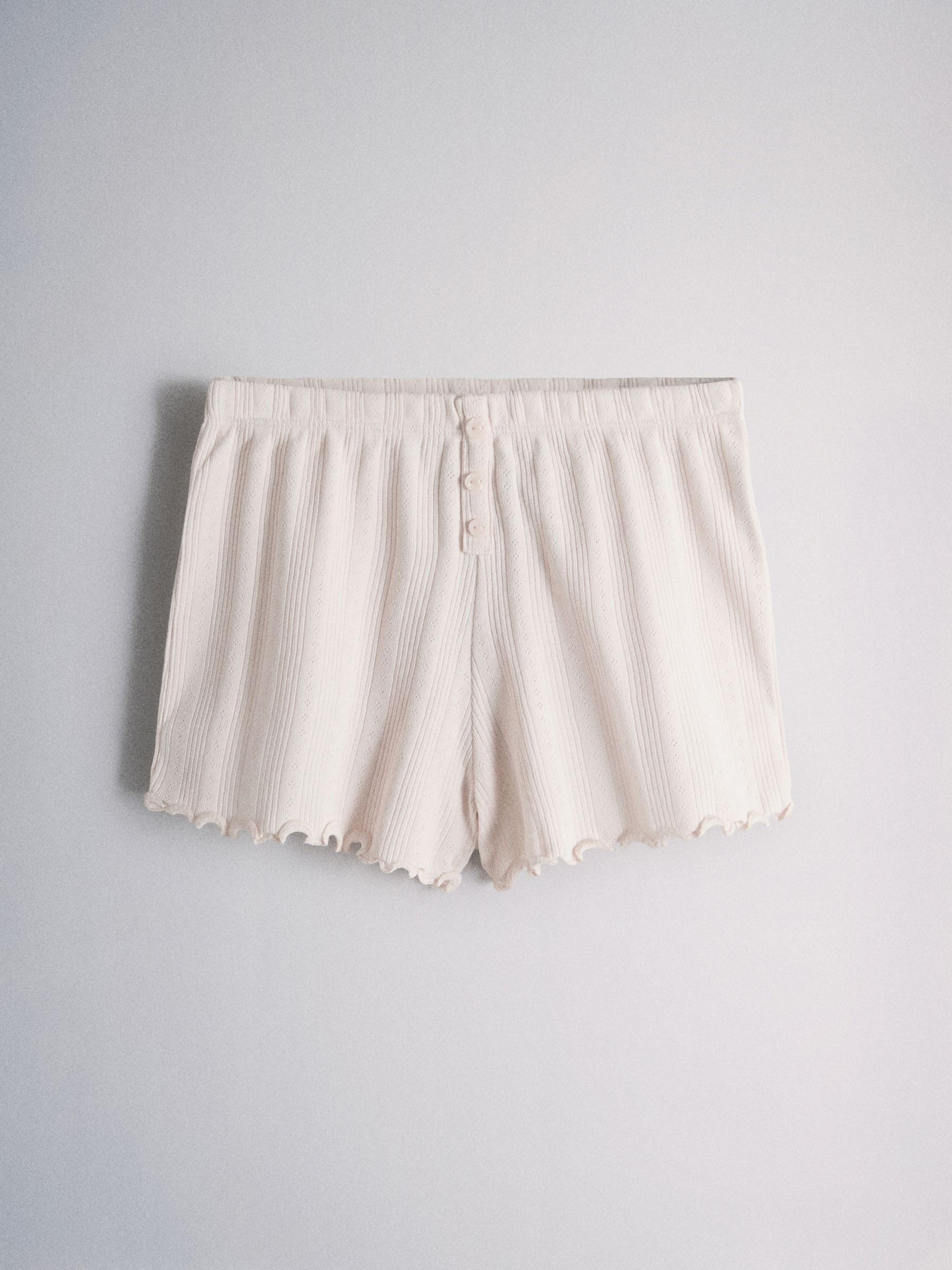 THE SET Fille Pyjama en Jersey Manches Courtes avec ajouré Pointelle, Lot de 3