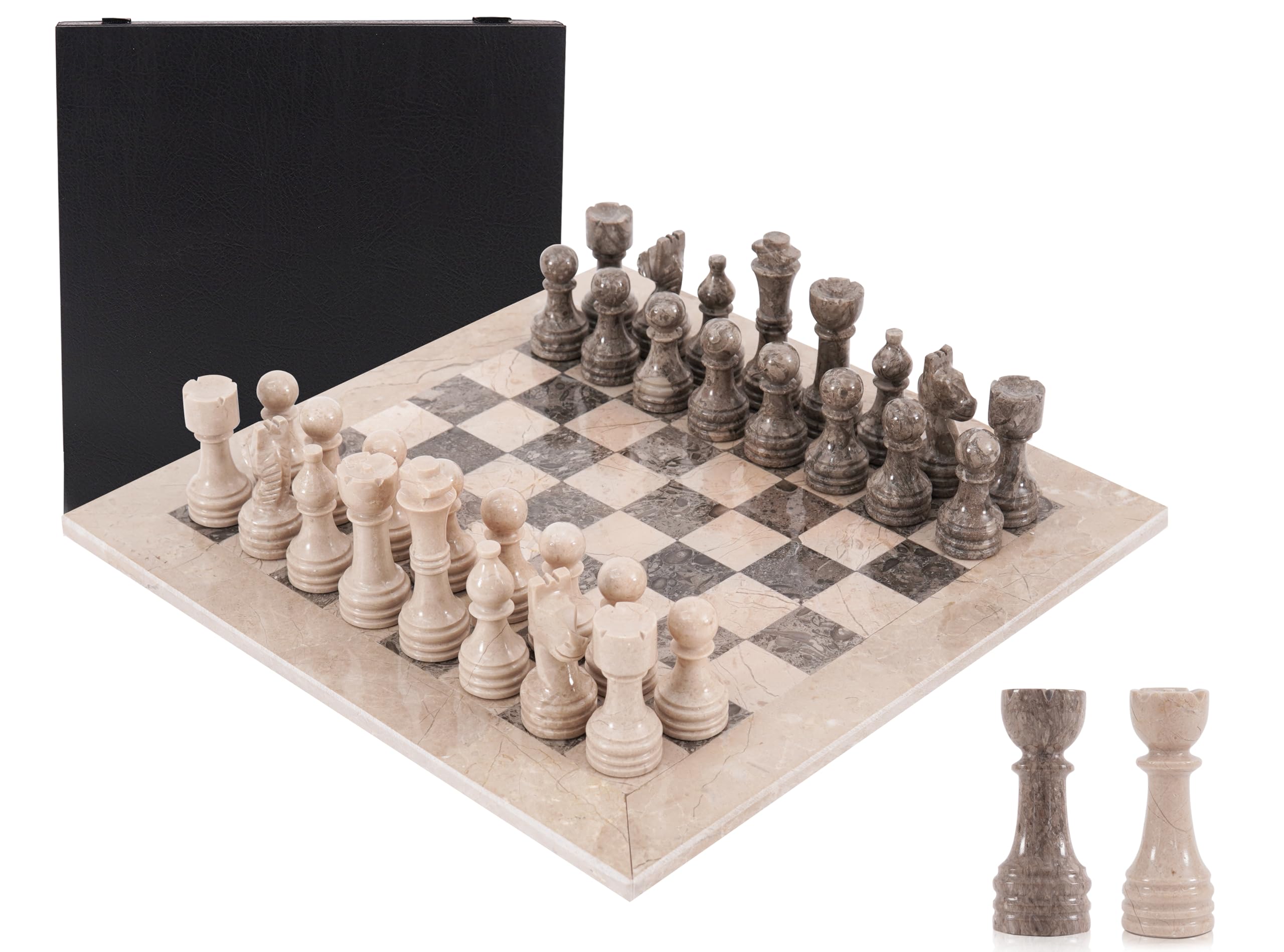 Marble Range Handmade 15 Verona Oceanic Marble Chess Set