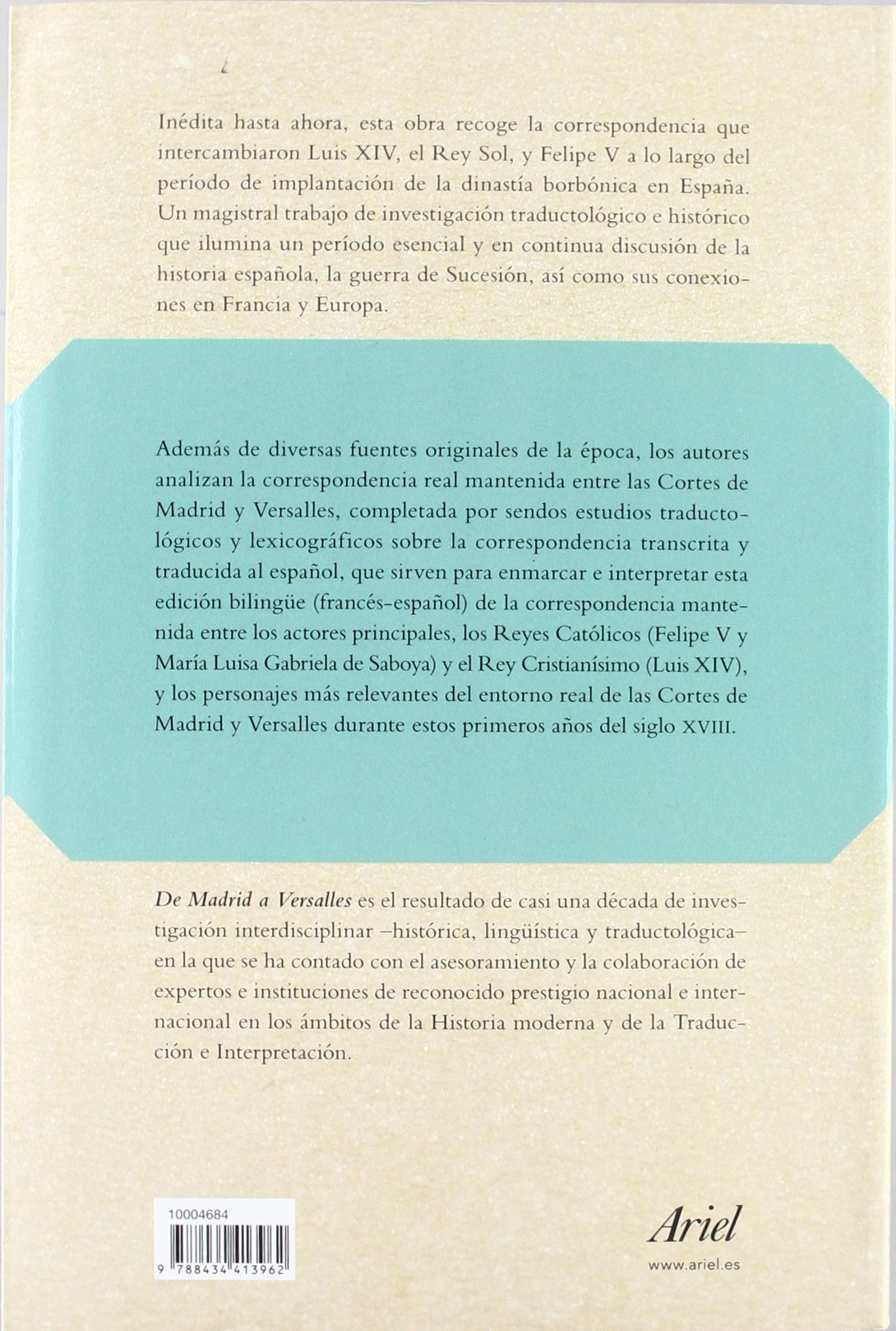 De Madrid a Versalles: La correspondencia entre el Rey Sol y Felipe V durante la guerra de Sucesión (Ariel)