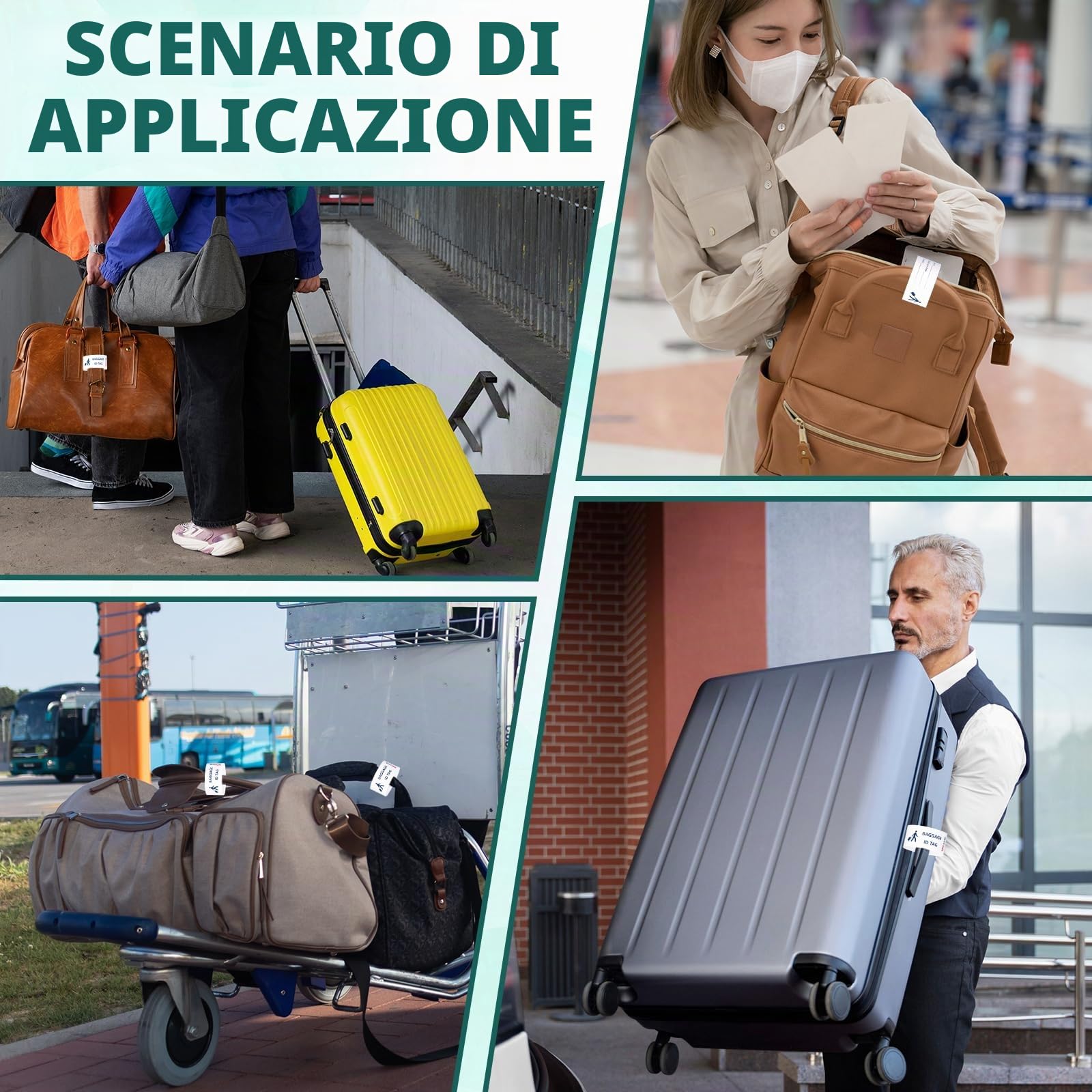 Etichette per bagagli in carta per hotel, etichette per il ritiro bagagli con nastro adesivo per trasferimento, numerazione seriale, etichette per bagagli in carta per hotel, etichetta per il ritiro