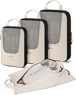 BAGSMARTCompression Packing Cubes for Travel, 6 Set/5 Set/4 Set, Compression Suitcase Organizer Bags Set for Suitcases Travel Essentials, Lightweight Packing Organizers