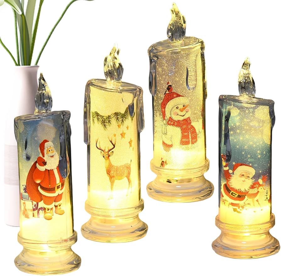 クリスマスの可愛いキャンドルライト 楽天市場】キャンドルライト クリスマス ライト キャンドル サンタさん