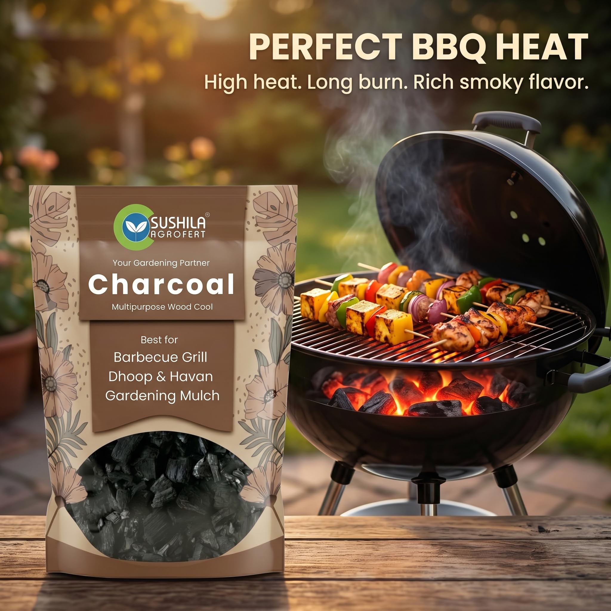Natural Wood Charcoal 1KG - BBQ, Gardening & More -2 Natural Wood Charcoal 1KG - BBQ, Gardening & More -2