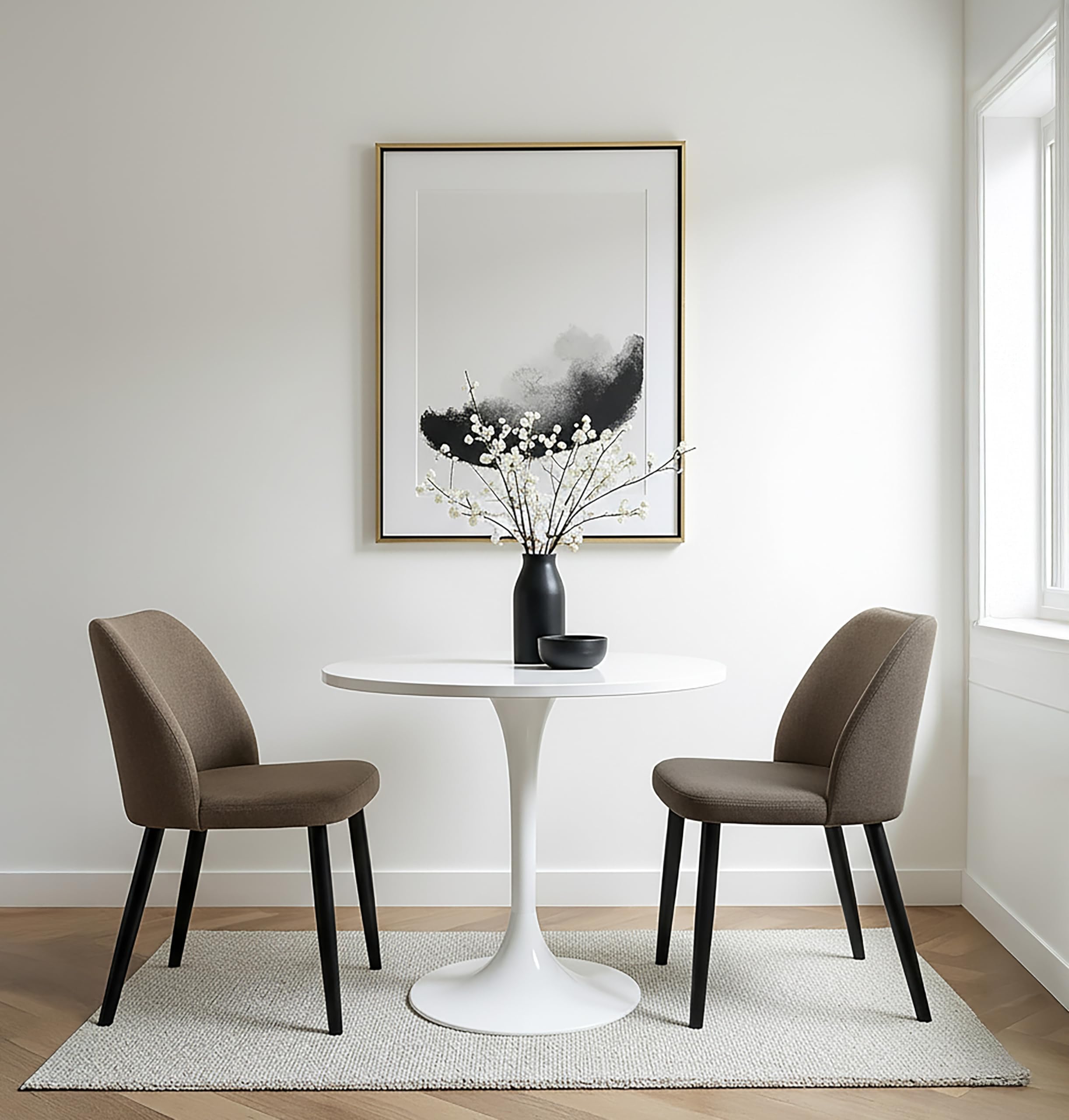 Aykah Capri Dining Chairs Set of 2, Modern Upholstered Dining Room Kitchen Side Chair with Metal Legs, Space Saving, Easy to Assemble (Pistachio Cream, Pistachio Cream) — view 11