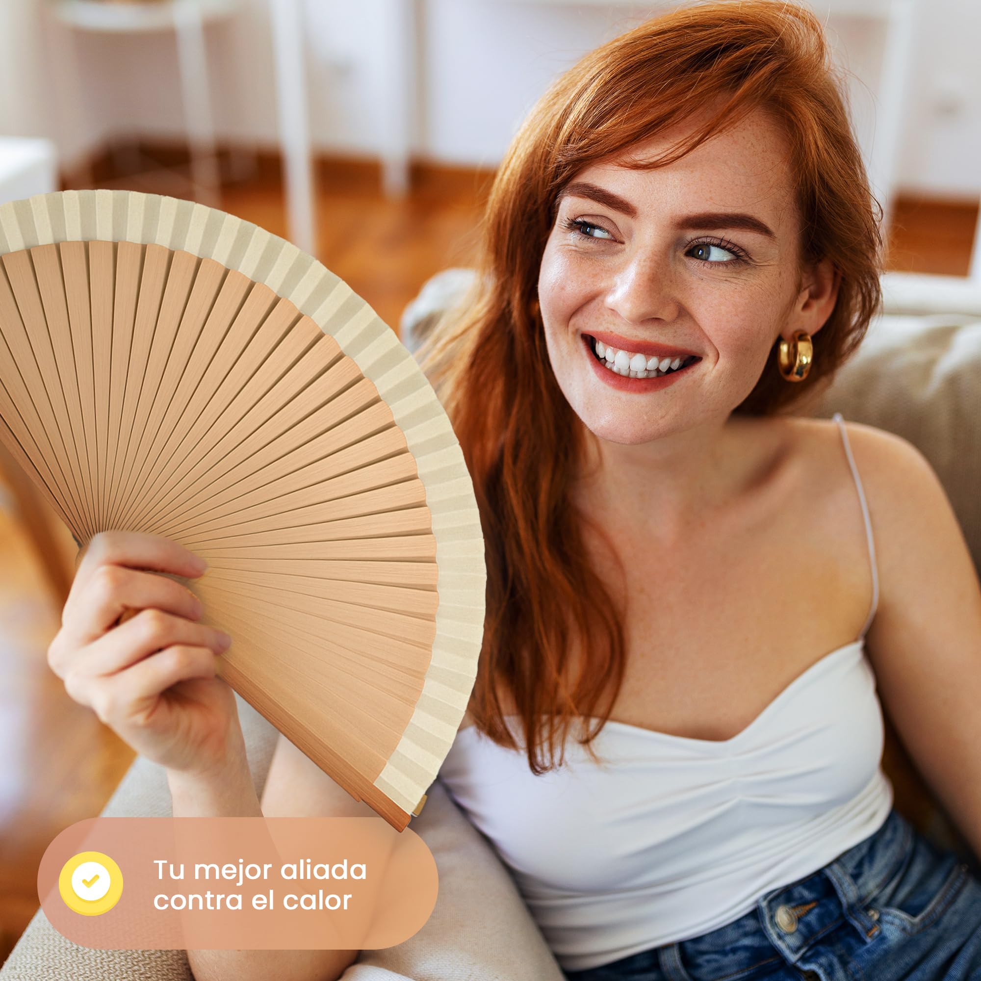 Abanicos de madera original - abanicos españoles - abanico para bodas pequeño para hombre y mujer