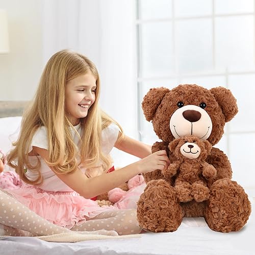 Miniatura 6 de Riverwar Oso de peluche grande, juguete de peluche de tamaño grande, adorable juego de mamá y oso bebé para niños, niñas, regalos para Navidad, día