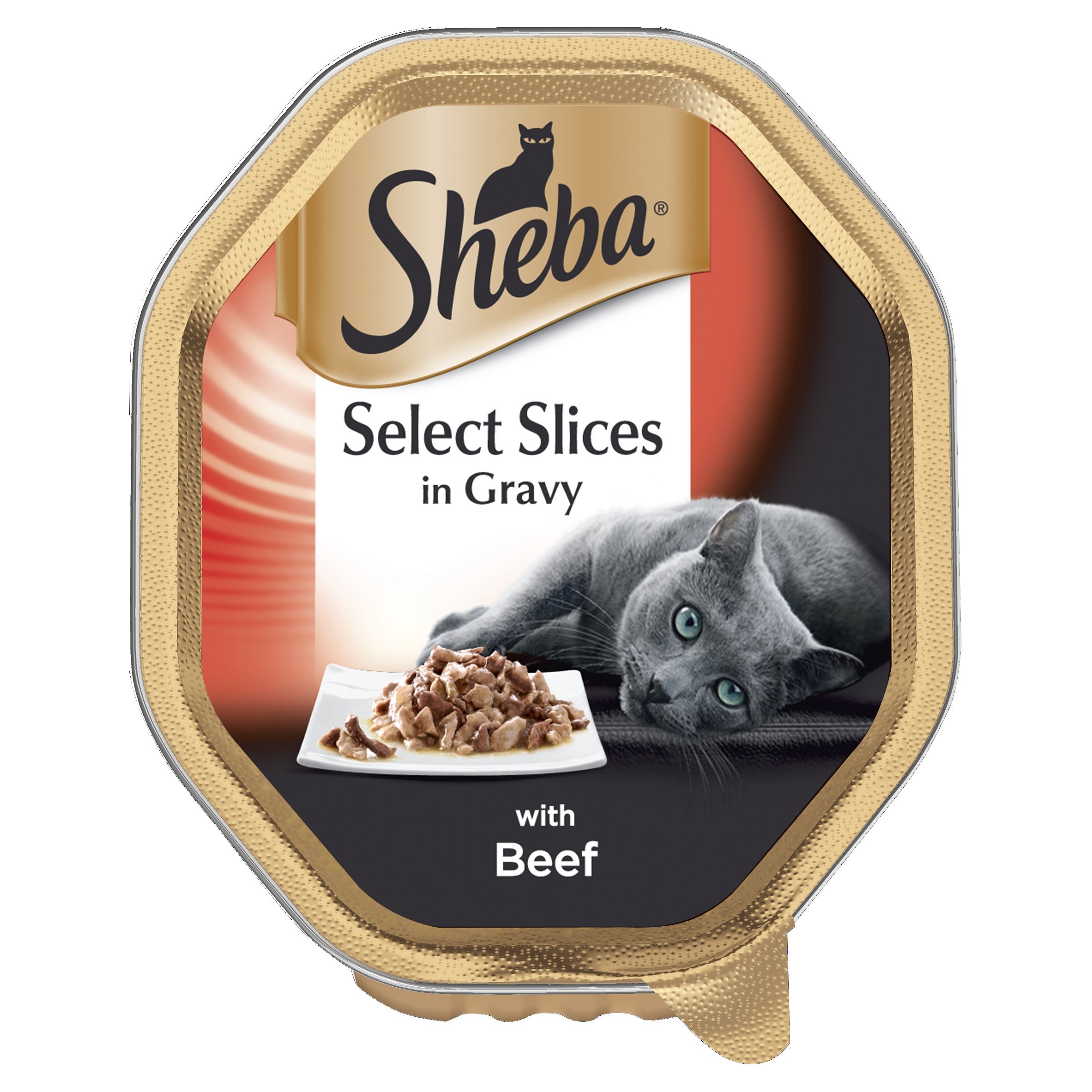 Sheba Tray Select Slices With Beef In Gravy 85G (Pack Of 22)