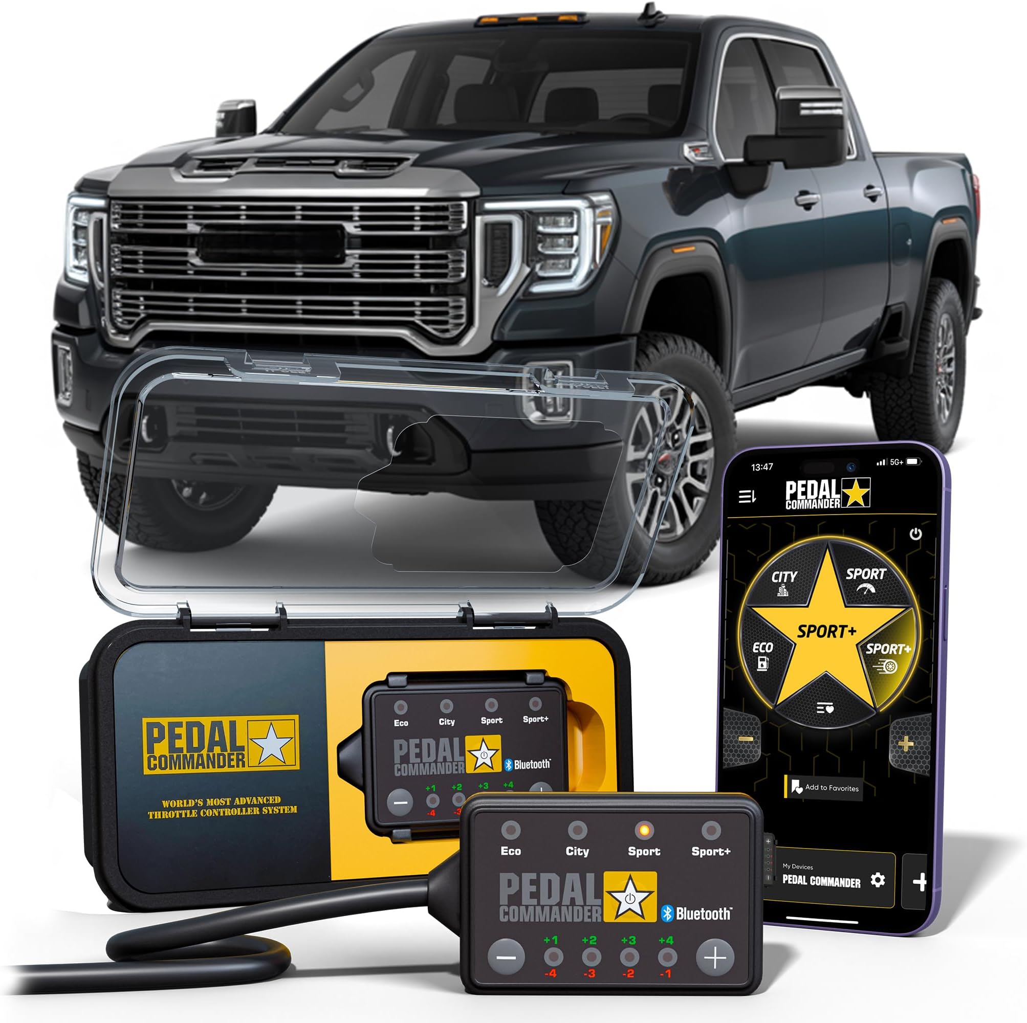 Throttle Response Controller Compatible with GMC Sierra 2500HD, 3500HD 2020-2026, 5th Gen - Plug-and-Play, 4 Modes & App Control, Throttle Controller Off-Road Mods, Sierra Accessories