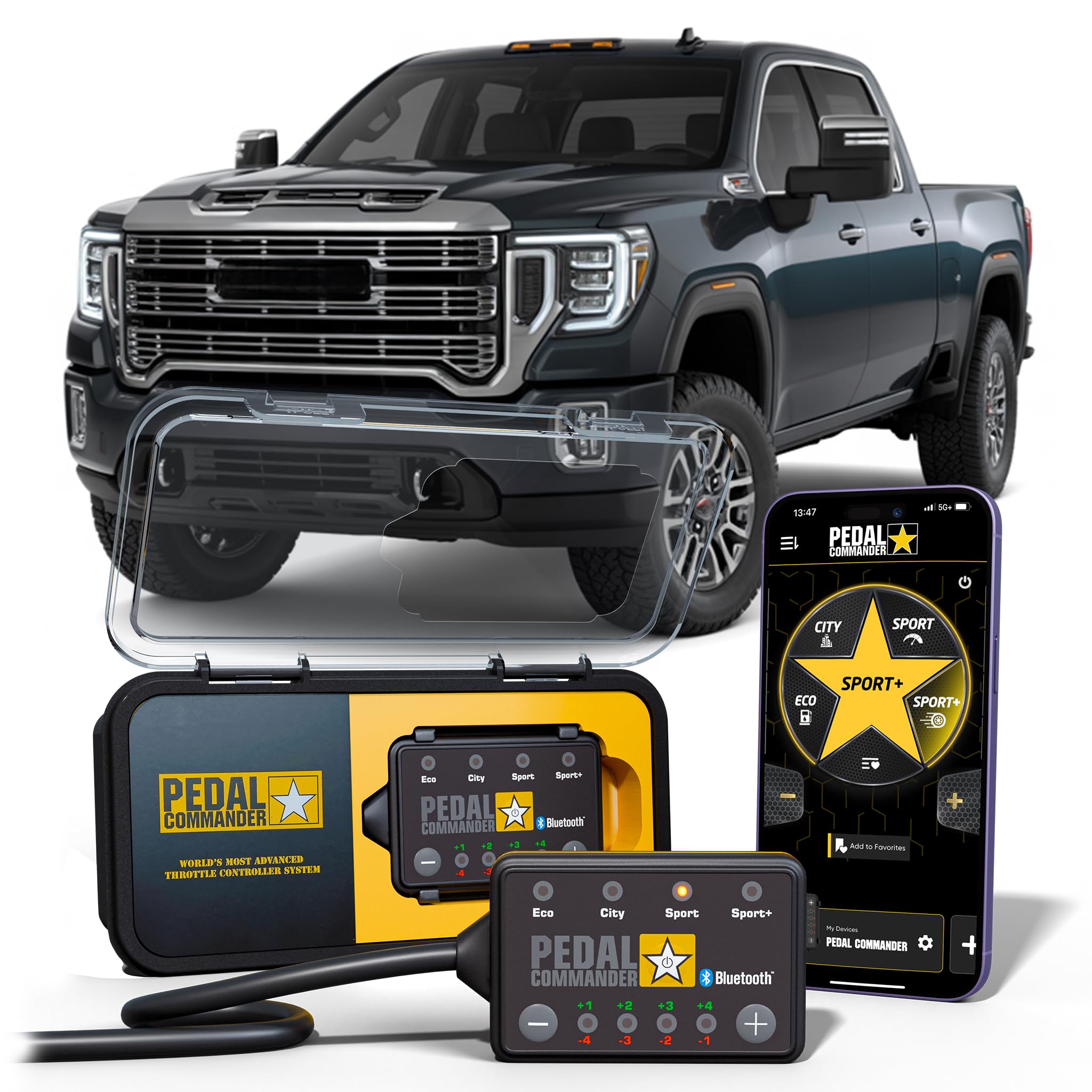 Throttle Response Controller Compatible with GMC Sierra 2500HD, 3500HD 2020-2025, 5th Gen, Plug-and-Play, 4 Modes 36 Sensitivity Levels, App Control Anti-Theft, Sierra Accessories