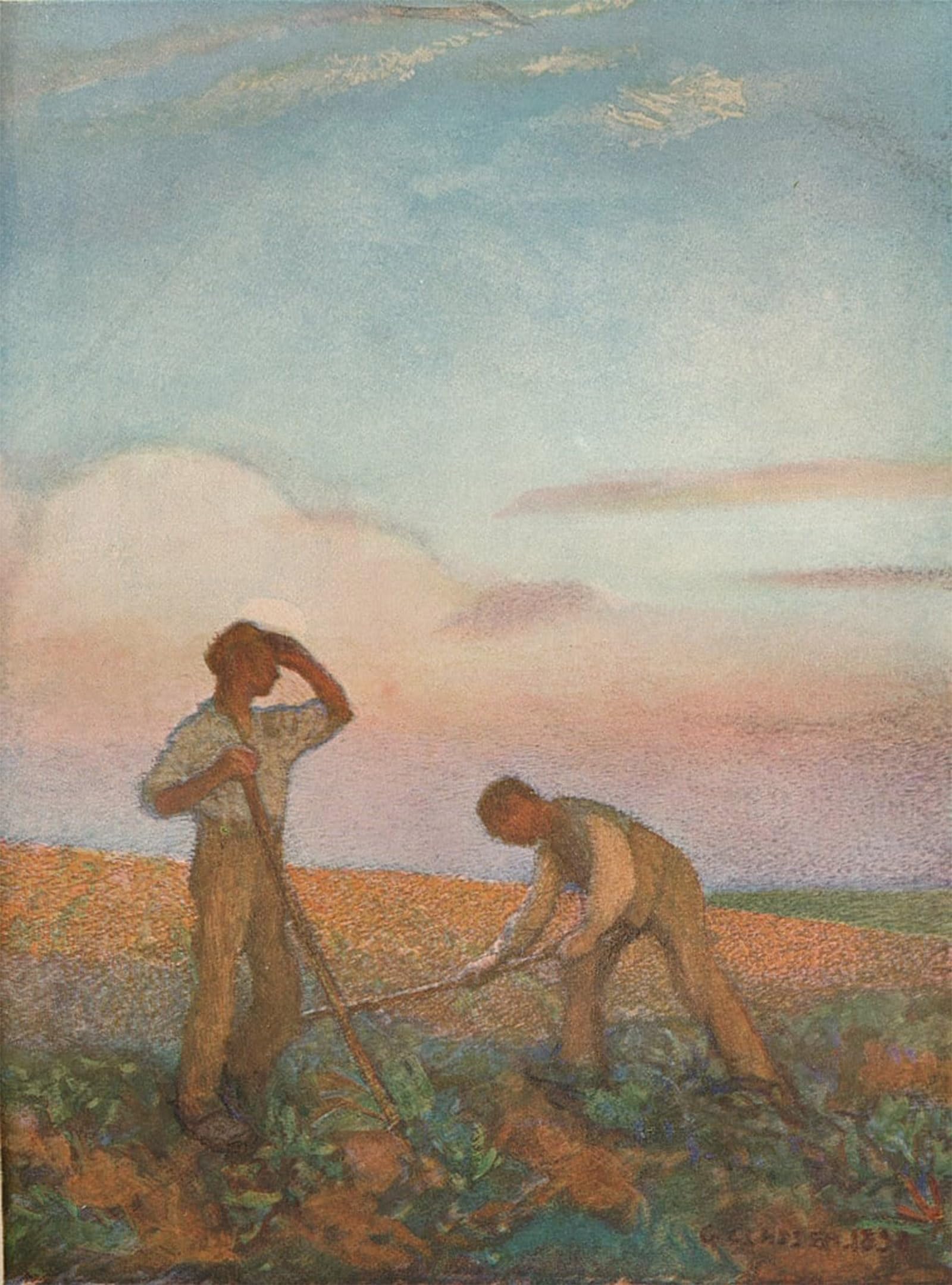 ARTXLXXBN Famous Print Painting Colorful Art Print Hoeing by George Clausen Canvas Art Decorations for Home Decor 60x90cm