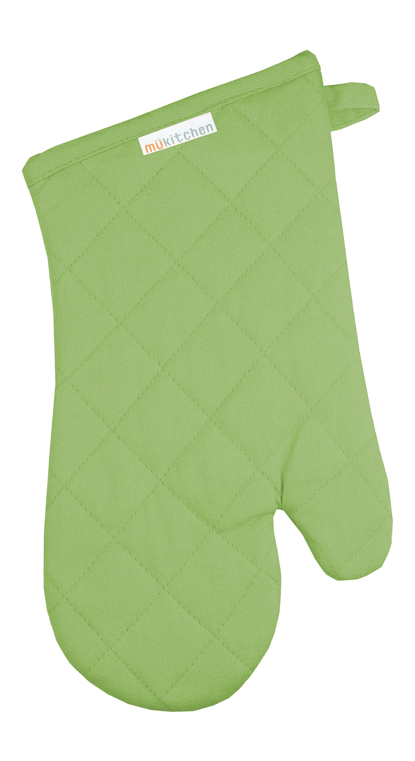 MUkitchen 100% Quilted Cotton Oven Mitt, Cactus - 13 inches