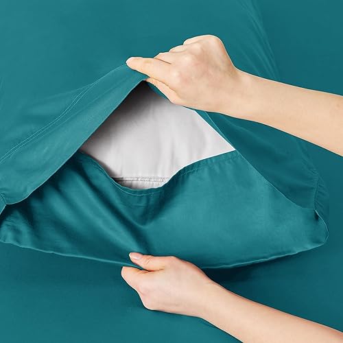 Miniatura 5 de Bedsure Sábanas tamaño Queen, rayón derivado del bambú, juego de sábanas refrescantes tamaño Queen, bolsillo profundo de hasta 16 pulgadas, sábanas