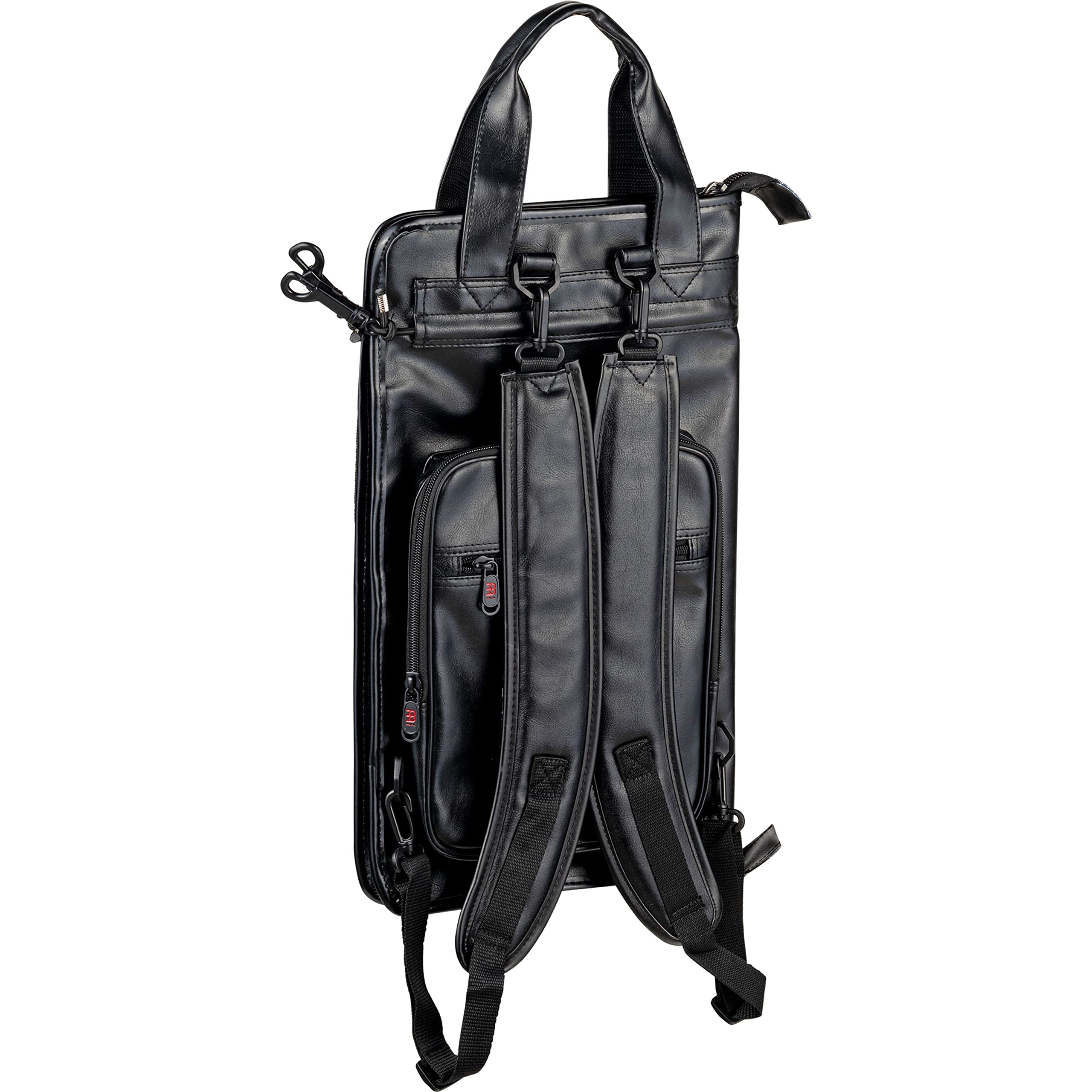 Meinl Cymbals Deluxe Stick Bag – Drumstick Tasche mit Rucksackgurt für Sticks, Rods, Jazz Brushes und Mallets plus externe Fächer – Schlagzeug Zubehör, Schwarz (MDLXSB)