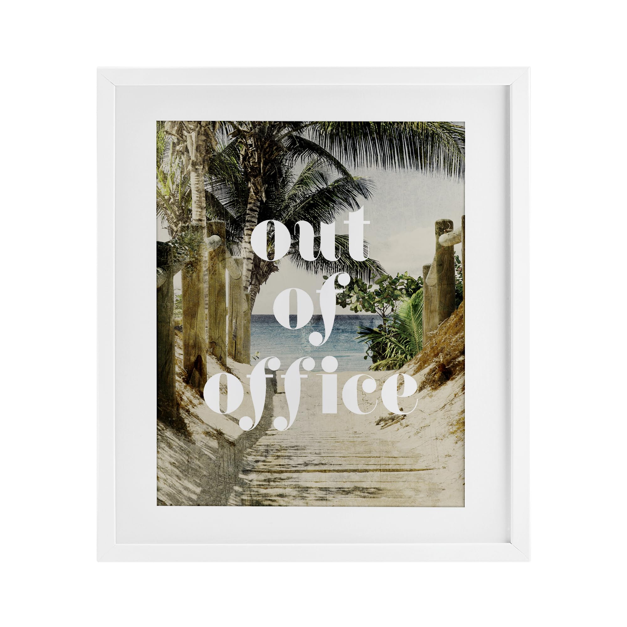 Affiche encadrée sous verre Beach Path par Stupell Industries pour une déco de bureau évasion