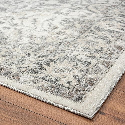 Miniatura 6 de LUXE WEAVERS Euston Collection 8060 - Alfombra moderna y oriental plateada de 6 x 9 pulgadas