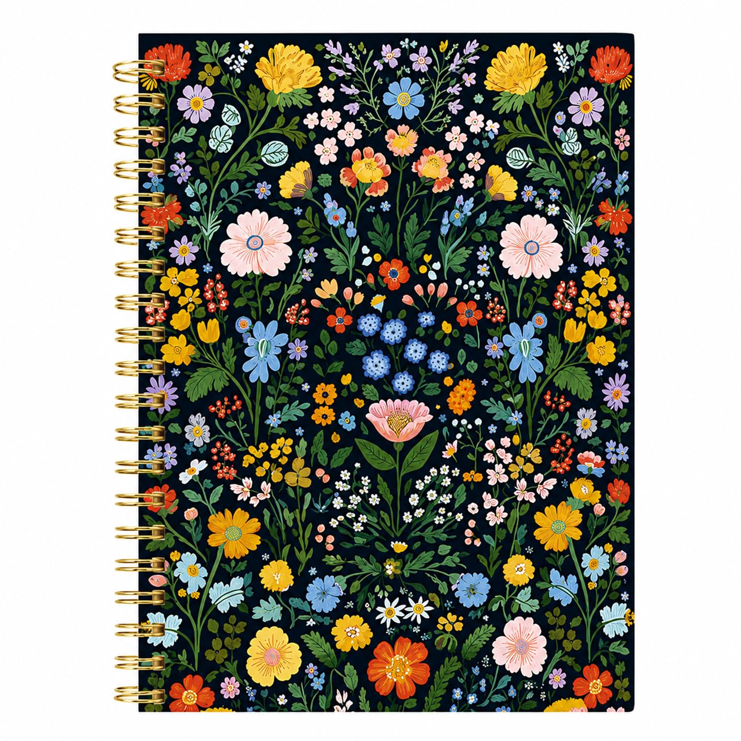 ZYNTAVA Floral Spiral Notebook, 80 Pages Vintage A5 Notebook for Work & Note Taking, A5 Hardcover Notebook for Student Office School Supplies
