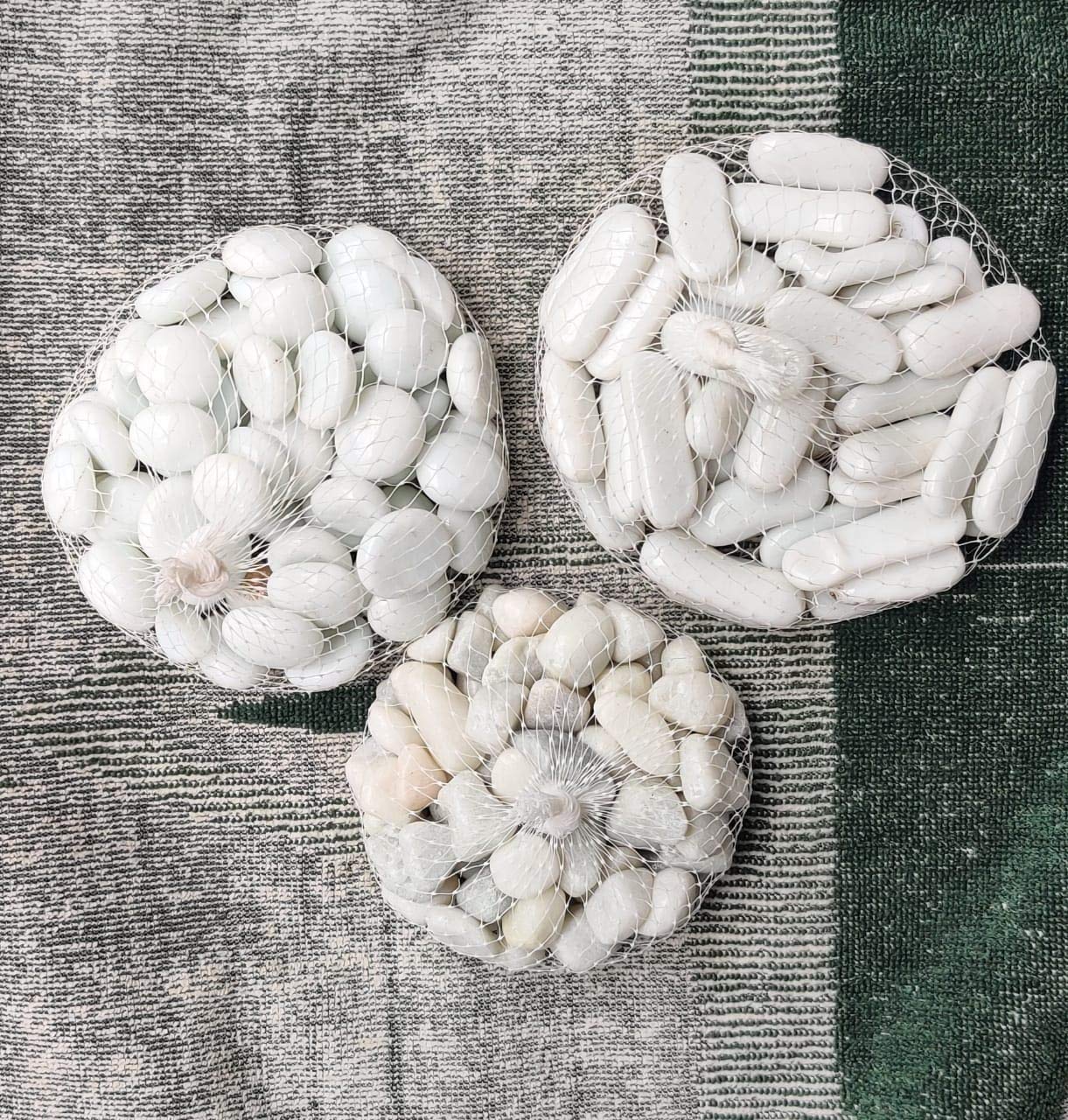 Parakh Mix Shaped White Colour Glossy Pebbles for Vase Fillers, Glass Gems Stone, Aquarium Fish Tank, Party Decoration 450gm-image-44