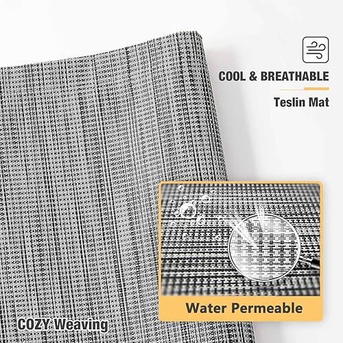 Miniatura 6 de Veehoo Cama elevada para perros a prueba de mordidos, cuna elevada para mascotas, marco de aluminio plateado y tela de malla de textileno duradera,