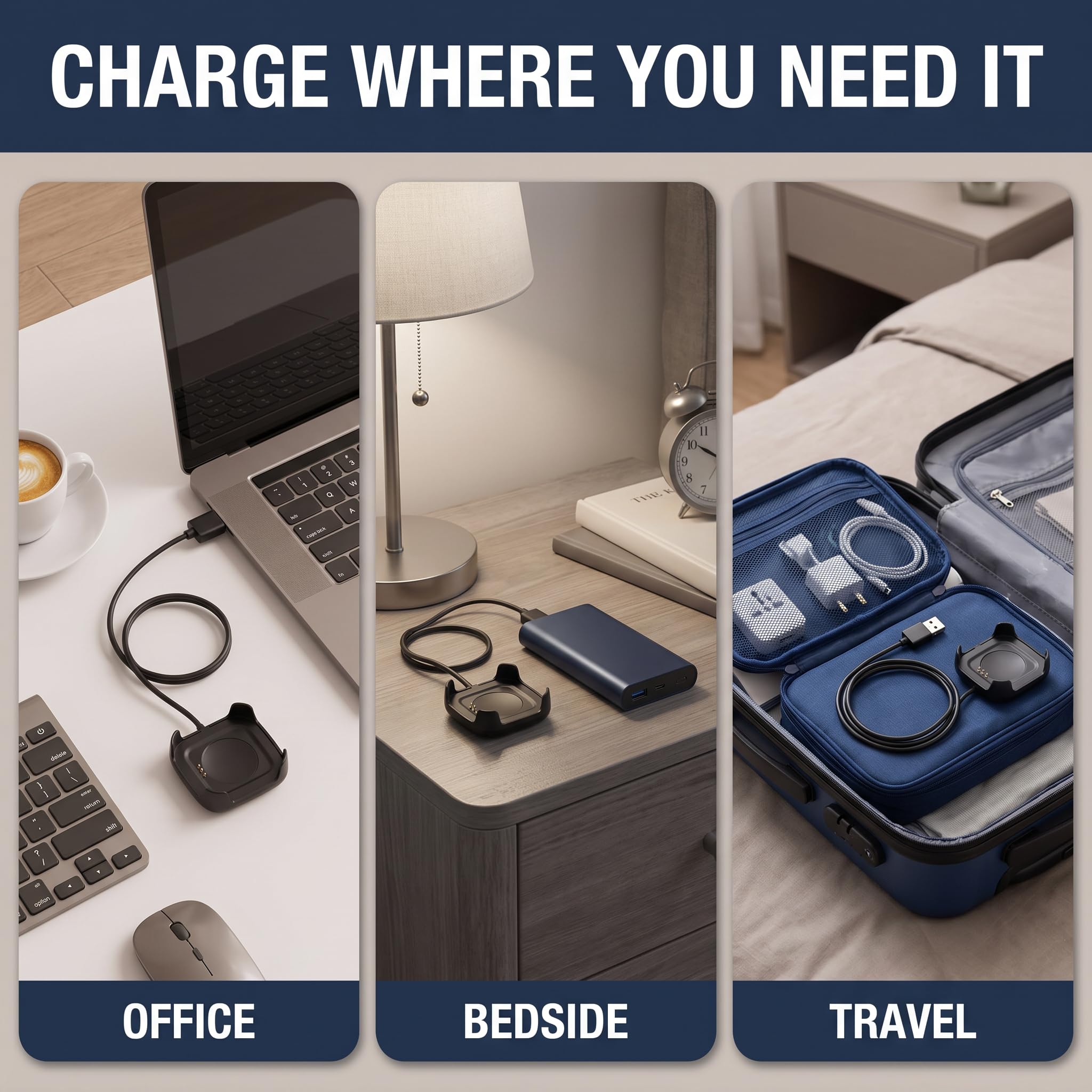 Schwarzes Ladekabel für HW22 Smartwatch, Smartwatch, magnetisches Ladegerät, Federhalterung, USB-Adapterkabel (30 cm), Smartwatch-Kabel und Ladegeräte
