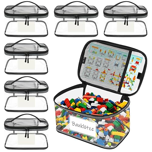 Lot de 6 boîtes de rangement pour jouets avec étiquette
