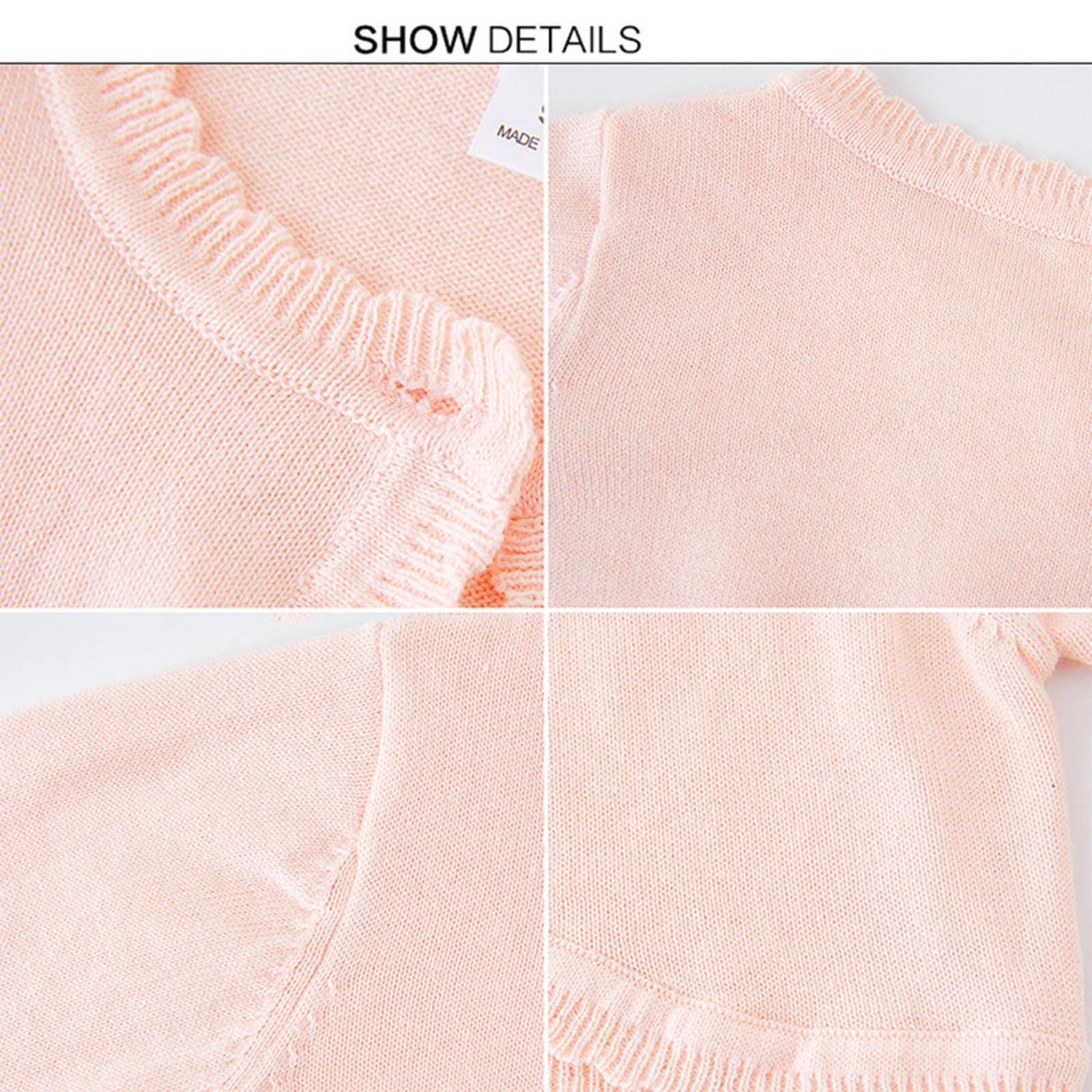 Bolero de punto para niña con borde de concha, cárdigan corto para niños | Festbolero niña para bodas cumpleaños, cárdigan corto a vestidos