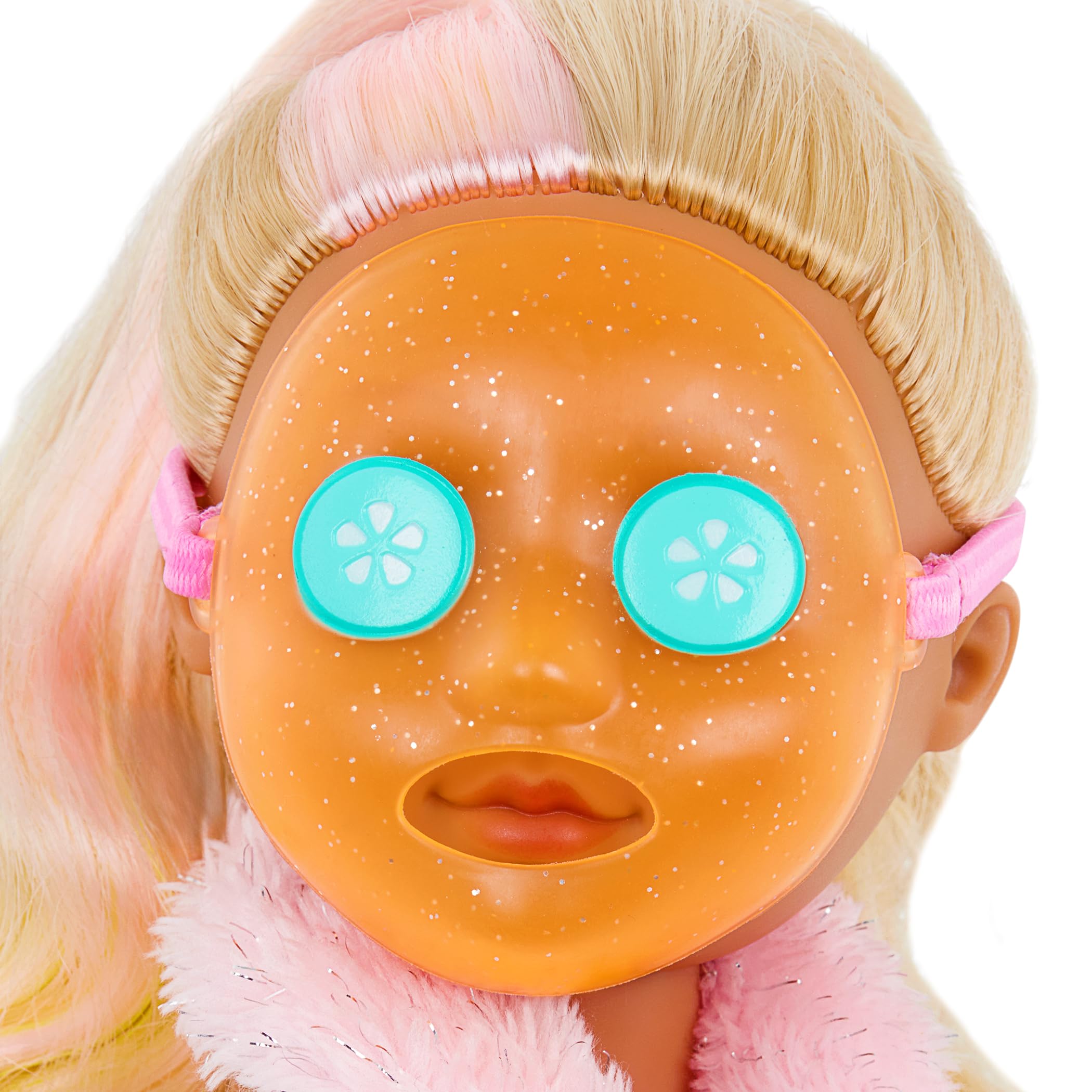 Glitter Girls, 14-Inch Doll Clothes, Bath Outfit with Slippers, Rainbow Bathrobe, Towel & Mask, Doll Bath Set - Image 3