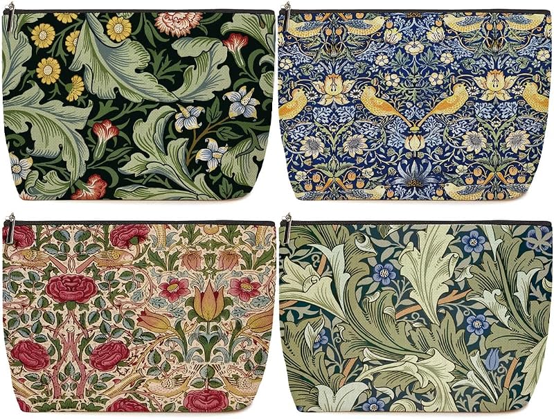 Necessaire de maquiagem Lovdazzles Classic com estampa floral, 1 unidade