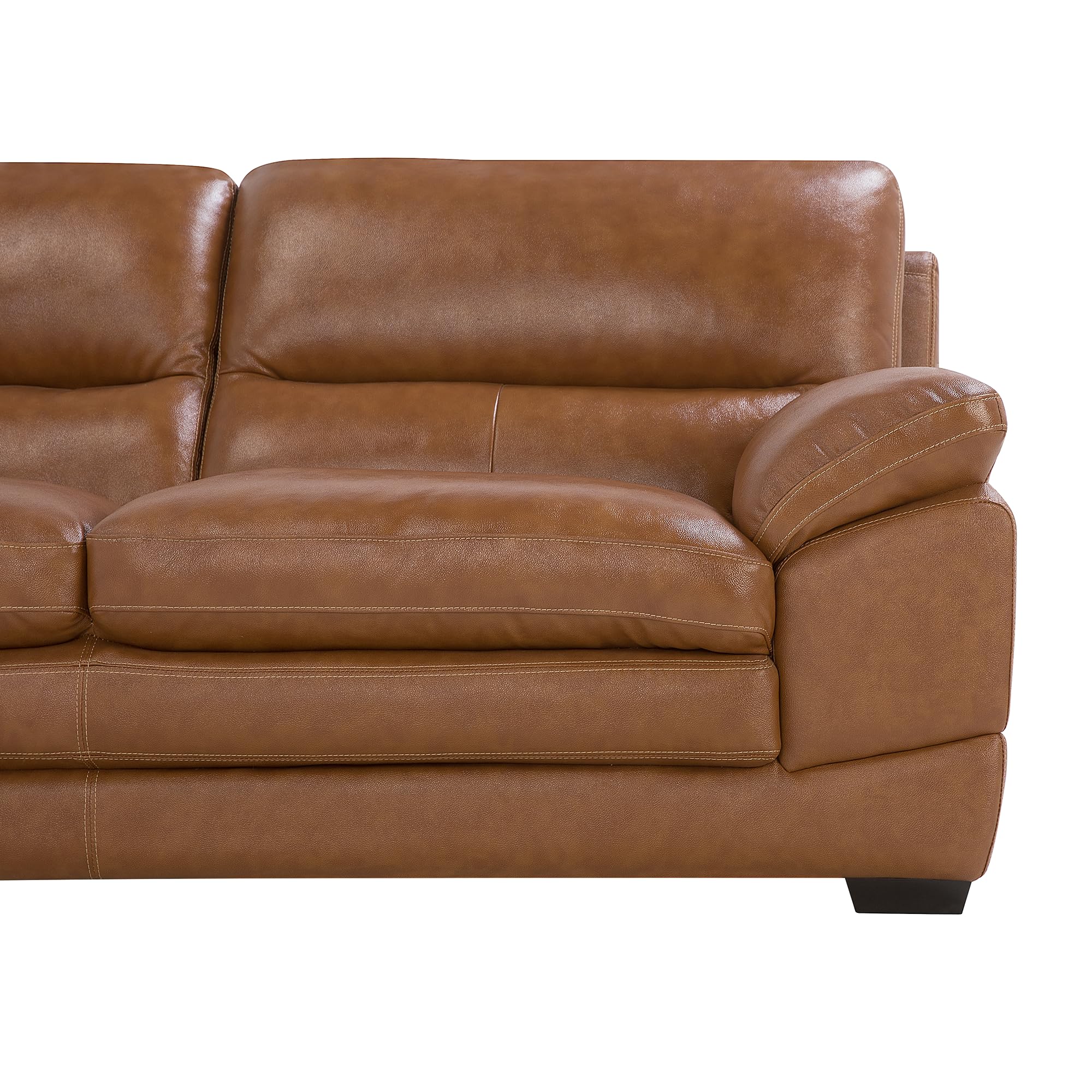 Beliani Ledersessel Ledersofa Goldbraun modernes Wohnzimmer-Set Horten