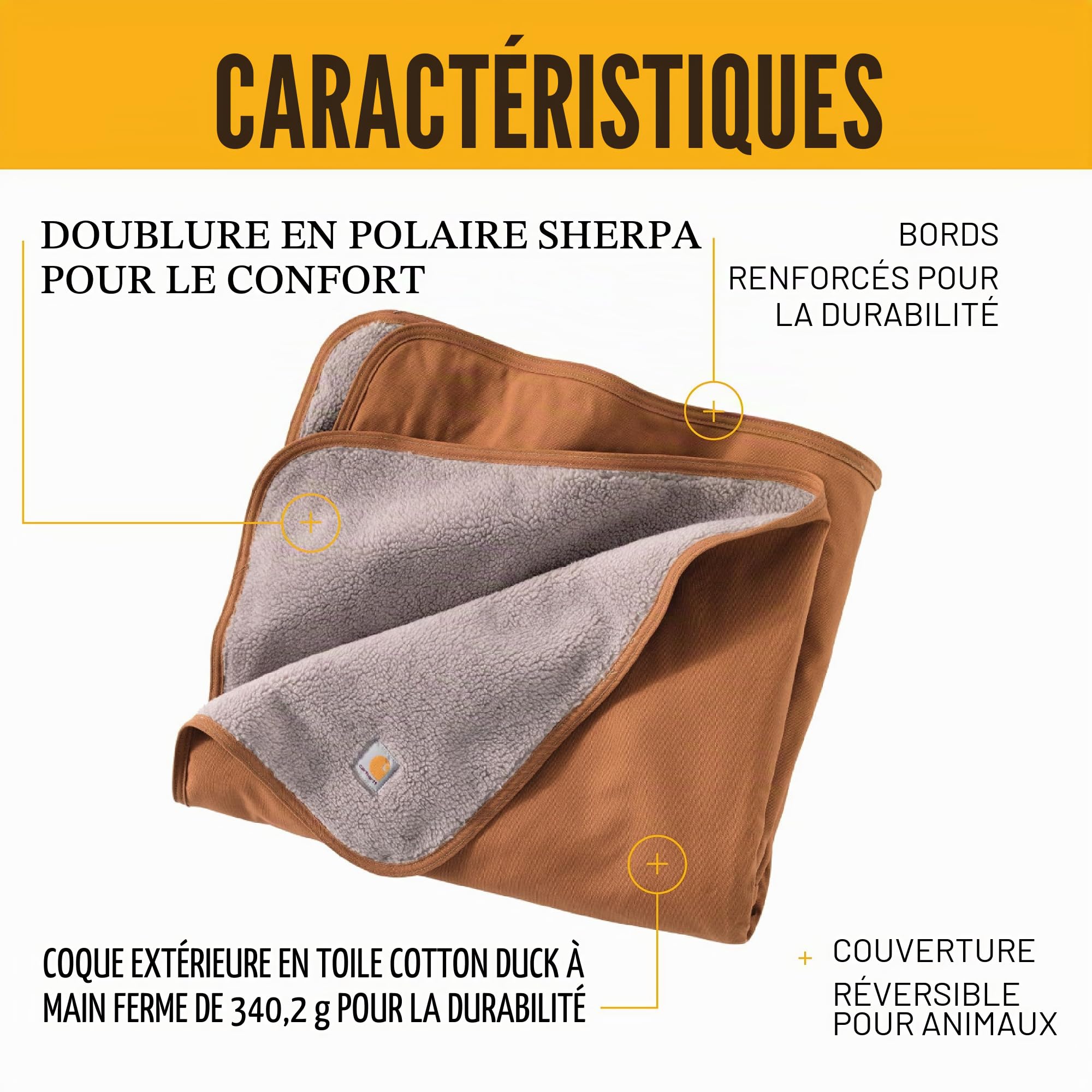 Carhartt Couverture réversible doublée en Sherpa pour Animal Domestique Marron Carhartt