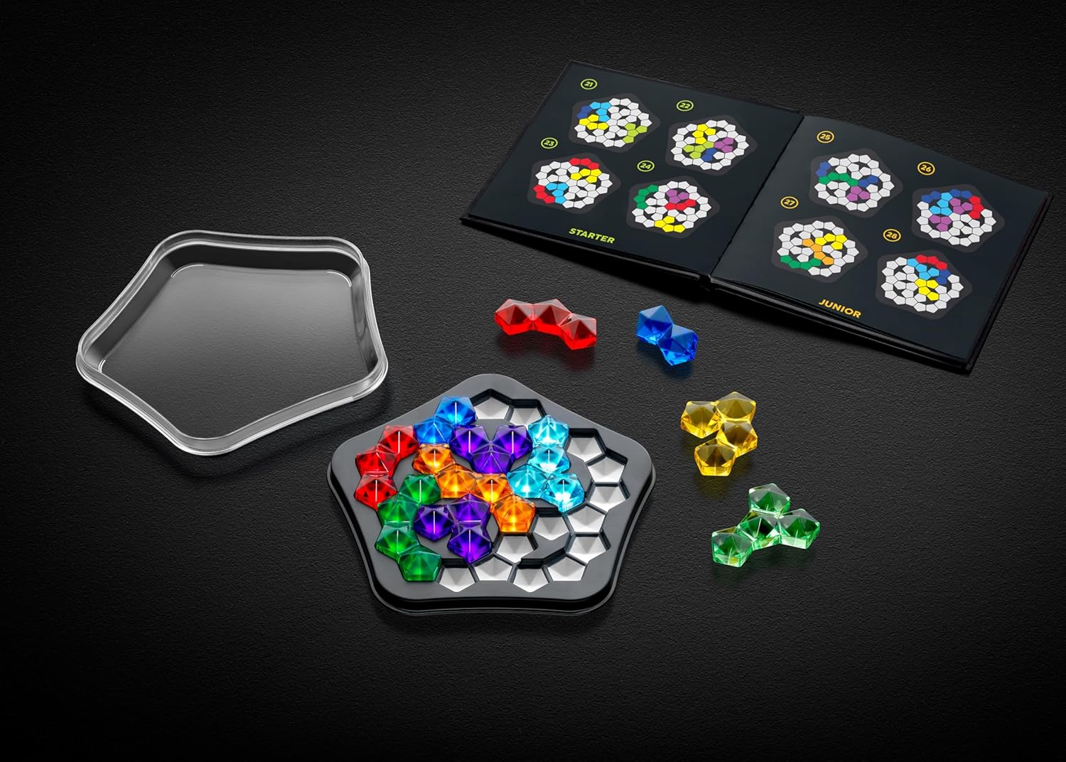 SmartGames IQ Deluxe: Pentagon - The New IQ Series from Featuring 120 Challenges in a Deluxe Travel Case for Ages 14 - Adult