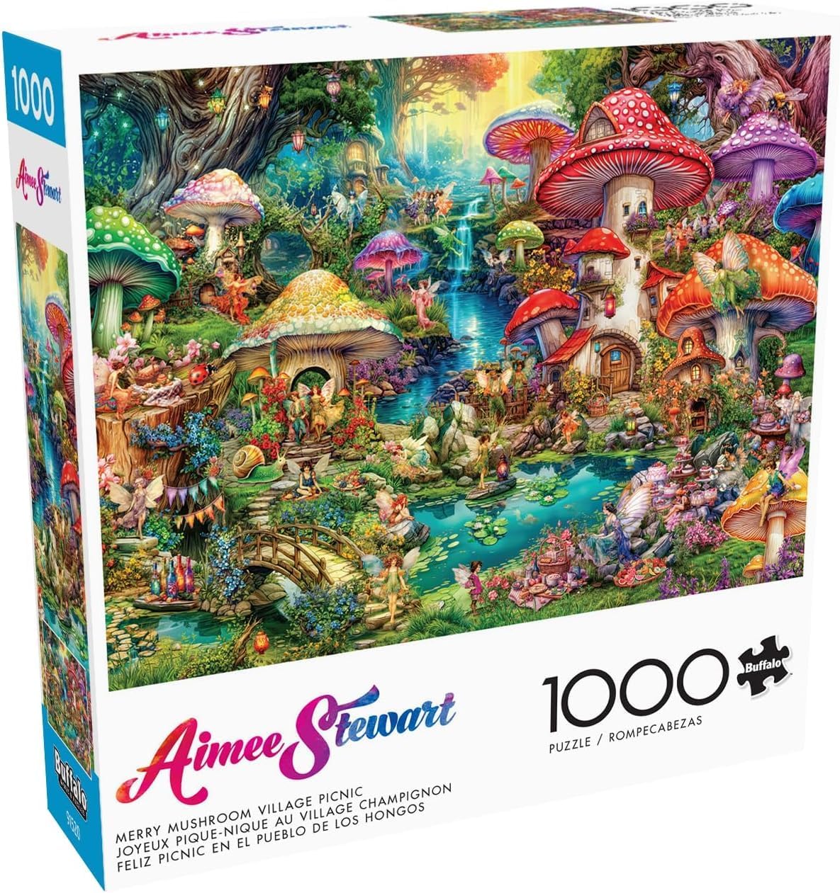 Buffalo Games - Amy Stewart - Merry Mushroom Village Picnic - 1000 Piece Jigsaw Puzzle for Adults - Perfect Challenging Puzzle for Game Night - Finished Size: 26.75 x 19.75