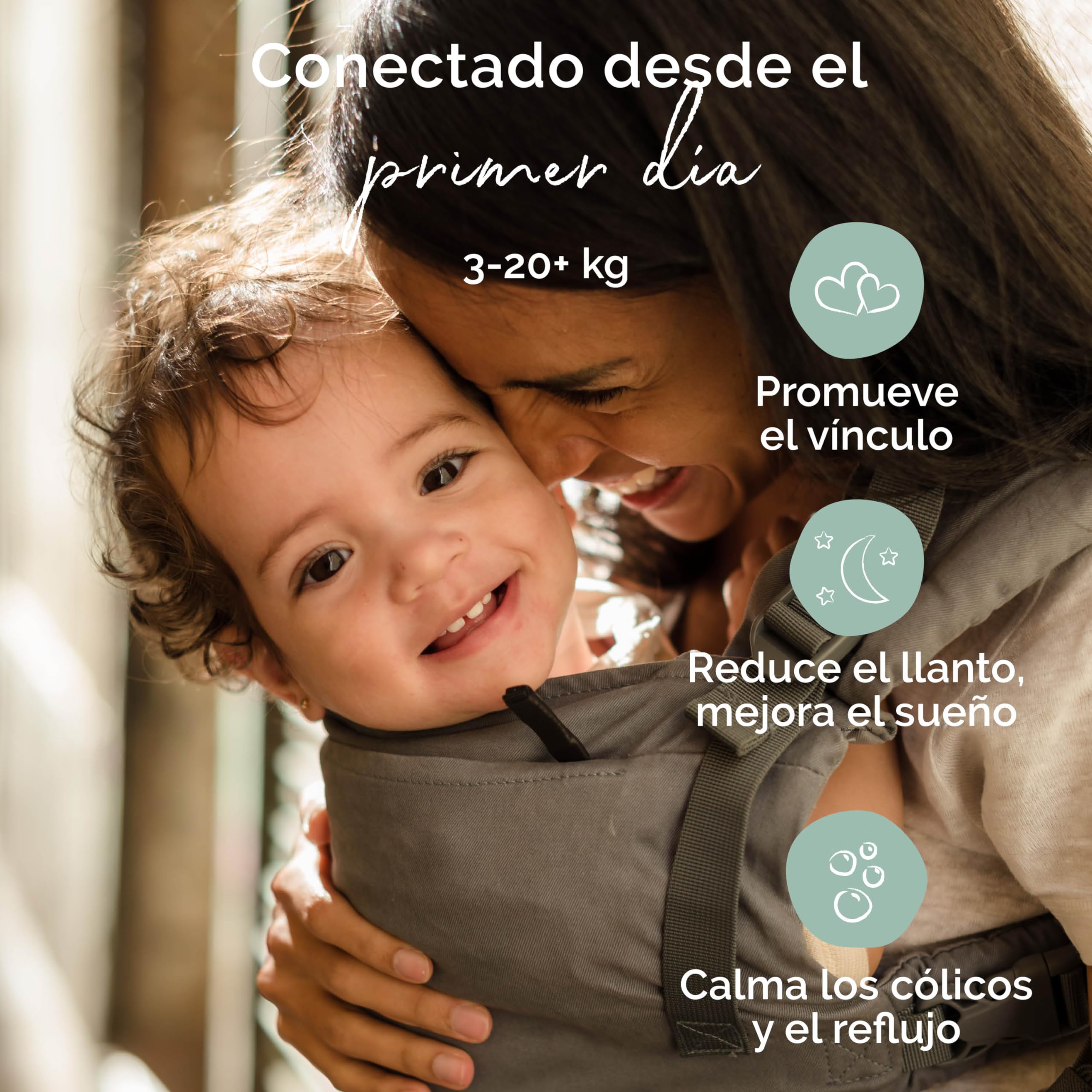 Boba X Mochila Portabebés, Porta Bebés Recién Nacidos y Niños Pequeños, Mochila de Porteo para Bebé, Marsupio de Bebé Ajustable, Portabebés Ergonómico, Portabebés para Peques de 3-21 kg - 2