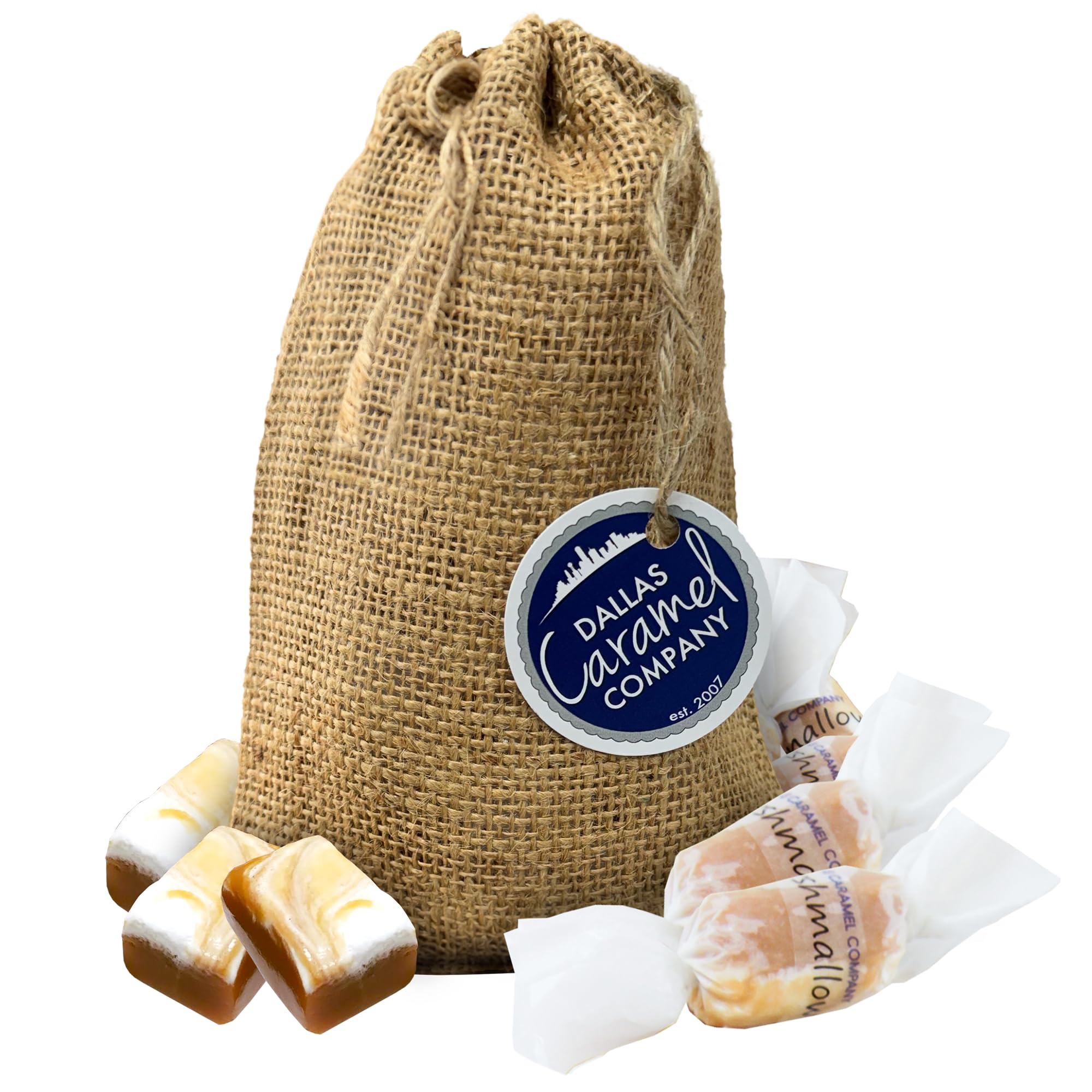 Dallas Caramel Company - Marshmallow Caramel Candy – Gourmet Buttery Caramels with Soft Marshmallow Cream – Handcrafted - Individually Wrapped Candies