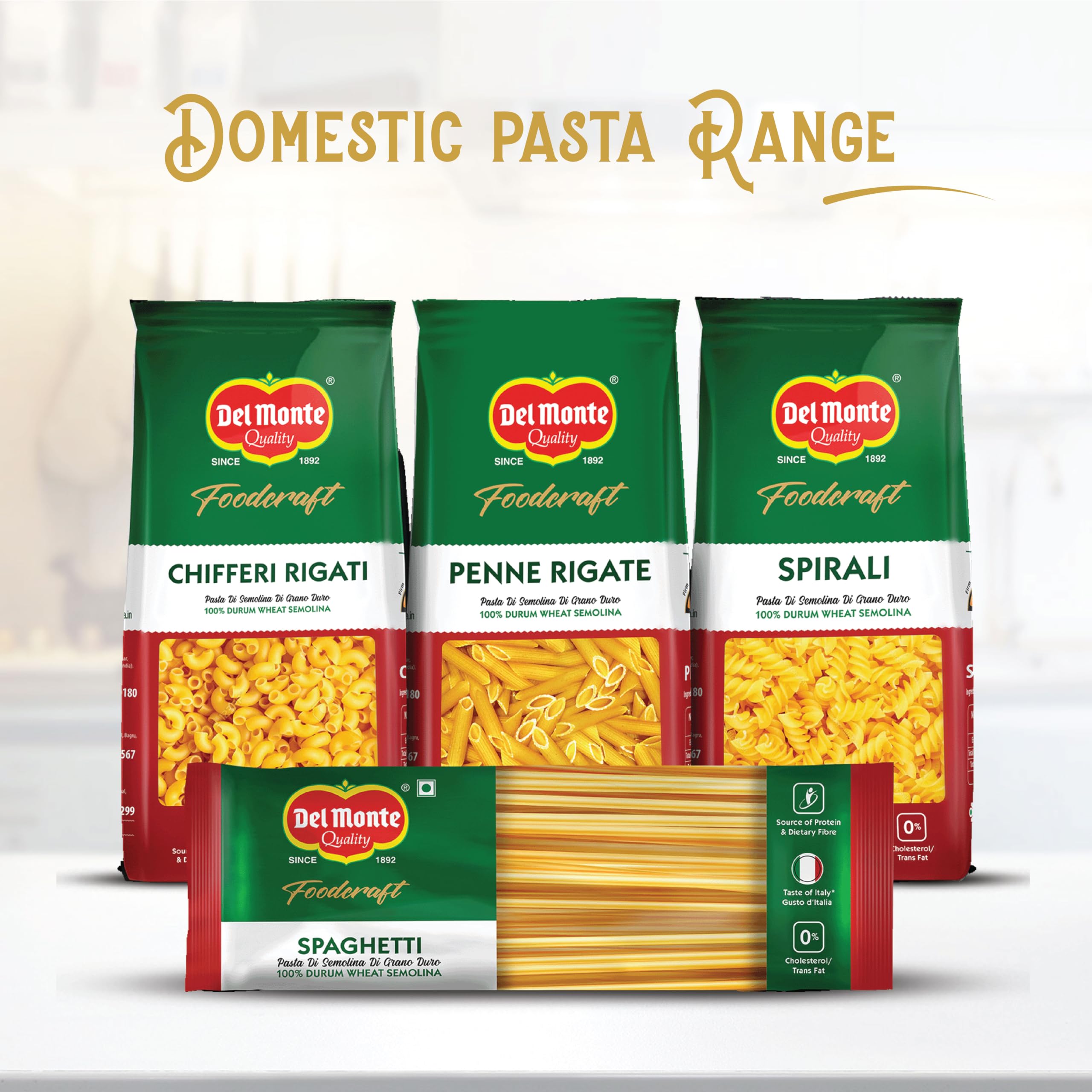 Del Monte Foodcraft Penne Pasta 400g | 100% Durum Wheat/Semolina/Sooji Healthy Pasta | No Maida | Authentic Italian Taste | High Protein & Fibre | 100% Vegetarian, 0% Trans Fat 1