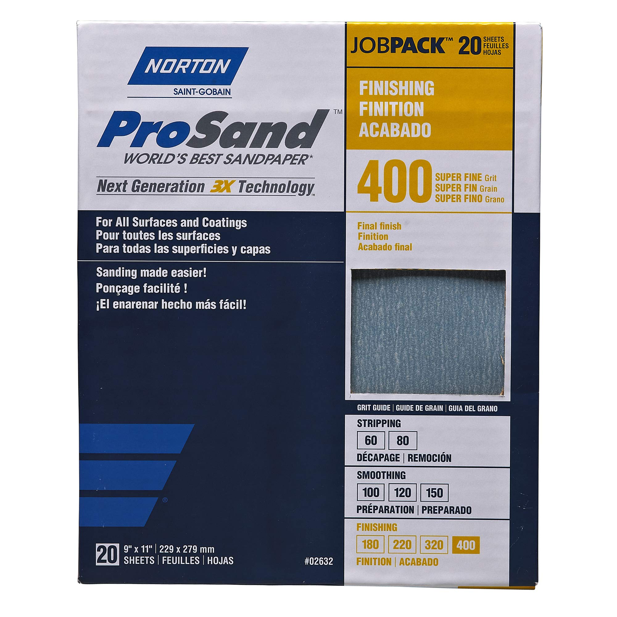 Norton ProSand Sanding Sheets - 60 Grit (Pack of 20) -2