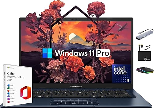 ASUS Vivobook Laptop 2025 Computadora empresarial ultraportátil, pantalla FHD de 14