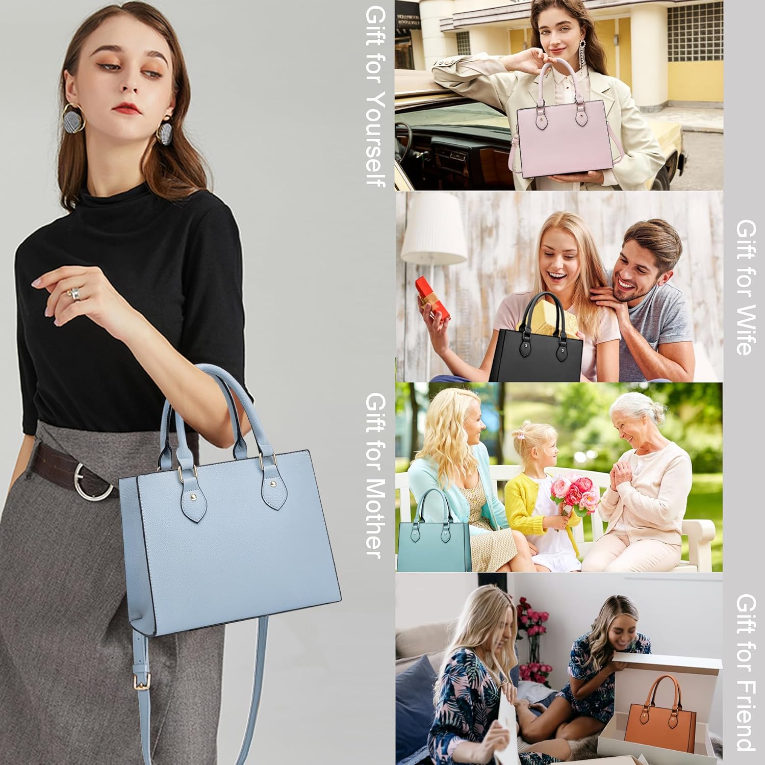 CHICAROUSAL Crossbody Purses and Handbags for Women PU Leather Tote Top Handle Satchel Shoulder Bags - Image 8