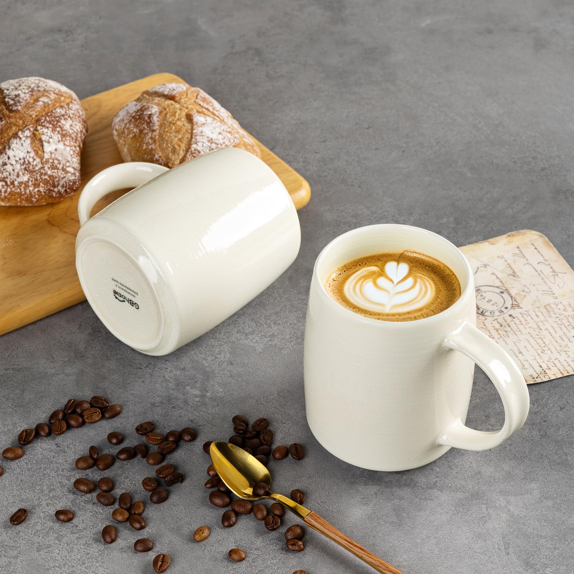GBHOME Grote koffie mokken set van 4, 500ml (18oz) handgemaakte keramische mokken met verloopkleuren – Ideaal voor lattes, thee, bier en warme chocolademelk | Vaatwasmachine en magnetron veilig