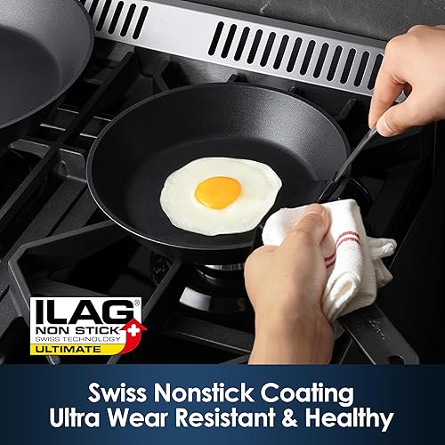 Miniatura 2 de SENSARTE Juego de sartenes antiadherentes de 2 piezas, sartenes aptas para horno con revestimiento suizo, juego de sartenes de chef compatibles con