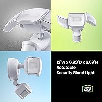 Vista 8 de HOME ZONE Security Smart SMD LED Outdoor Flood Light, 3500LM, 3000-5000K Adjustable Color Temperature, Long & Wide 70’ x 240° Motion Sensor