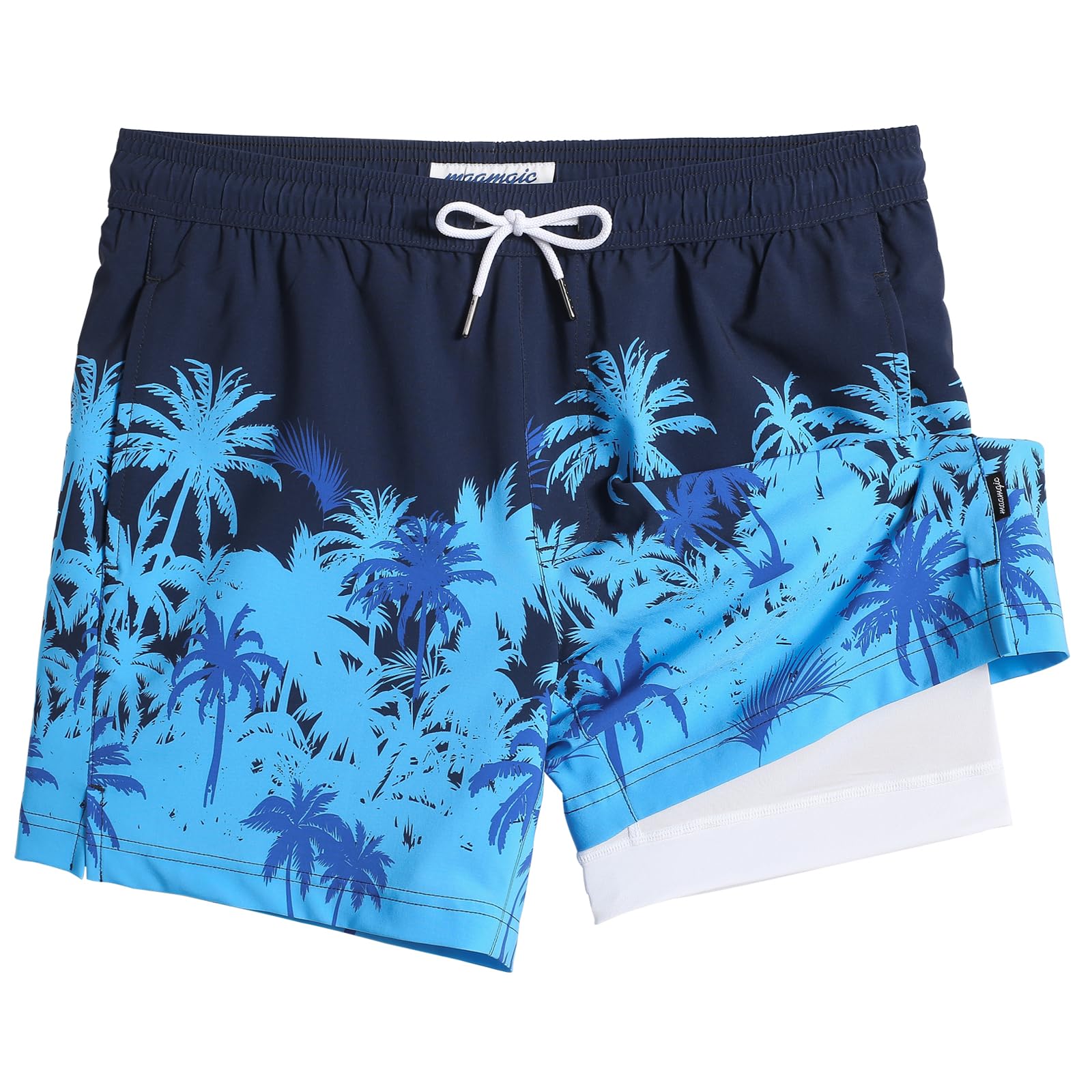 maamgic Mens 5 Inch Stretch Swimming Shorts Compression Liner Swim Trunks Swimwear Bathing Suits Beach Wear Swim Suits