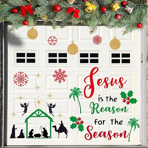 Miniatura 1 de 30 piezas de imán de Navidad para puerta de garaje, decoración de Navidad con muñeco de nieve, copo de nieve, Papá Noel, decoraciones de garaje para