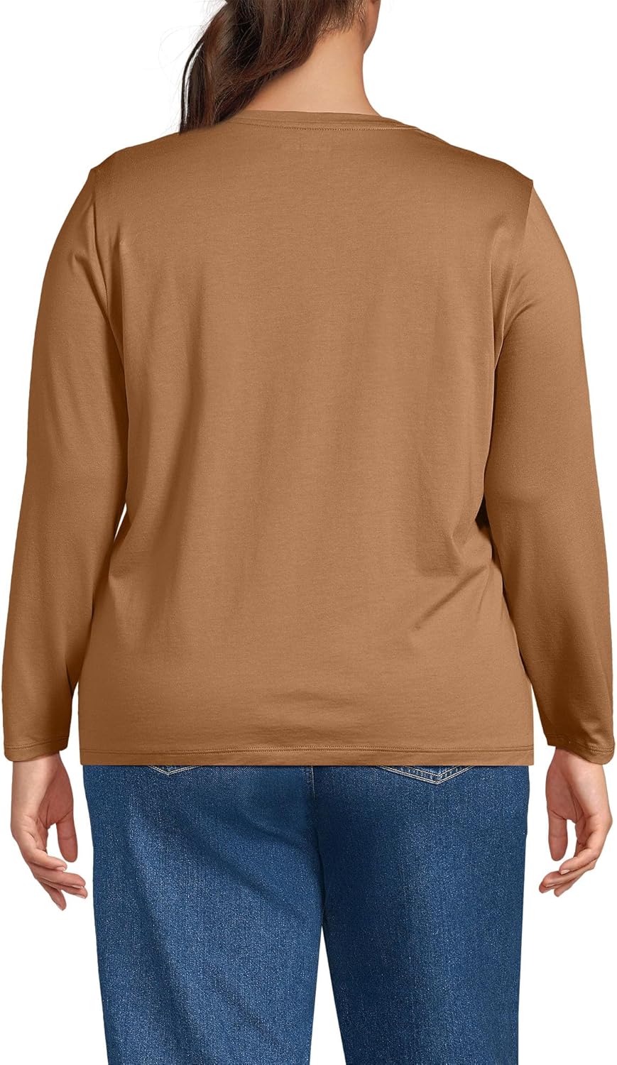 Lands' End Women's Relaxed American-Grown Supima Cotton Long Sleeve Crew Neck T-Shirt - Image 2