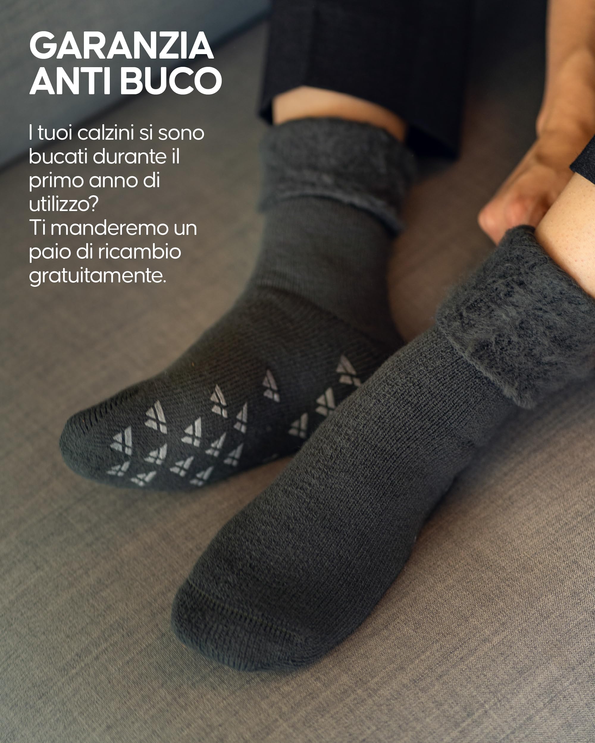 DANISH ENDURANCE Calze Antiscivolo Termiche, con Interni in Pile, per Uomo, Donna e Bambino, 2 Paia