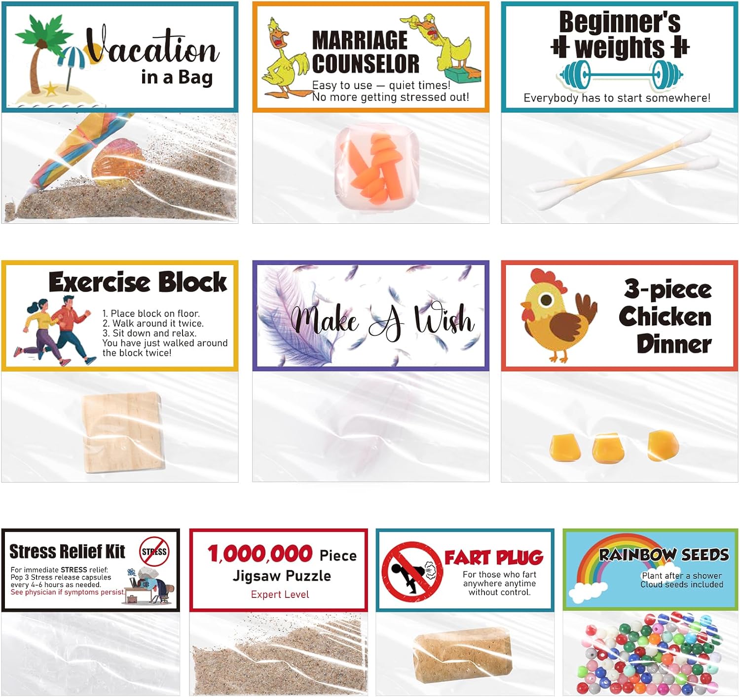 Shappy 30 Sets Christmas Pranks Gifts Kit for Adults Funny Gag Ultimate Practical Jokes White Elephant Gift for Men Women Husband Boyfriend Coworkers Friends