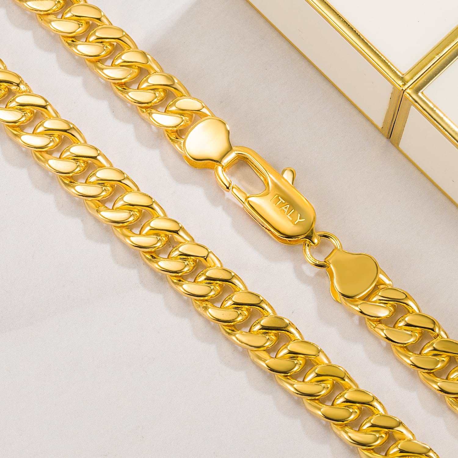 Dankadi Fashion 925 Sterling Silver Solid Miami Cuban Link Chain Necklace 8MM & 12MM- Curb Cuban Thick Big Link Choker For Men 20 "22" 24 "26" 28" Fine Jewelry (28 inch, 8MM Gold) - Image 5